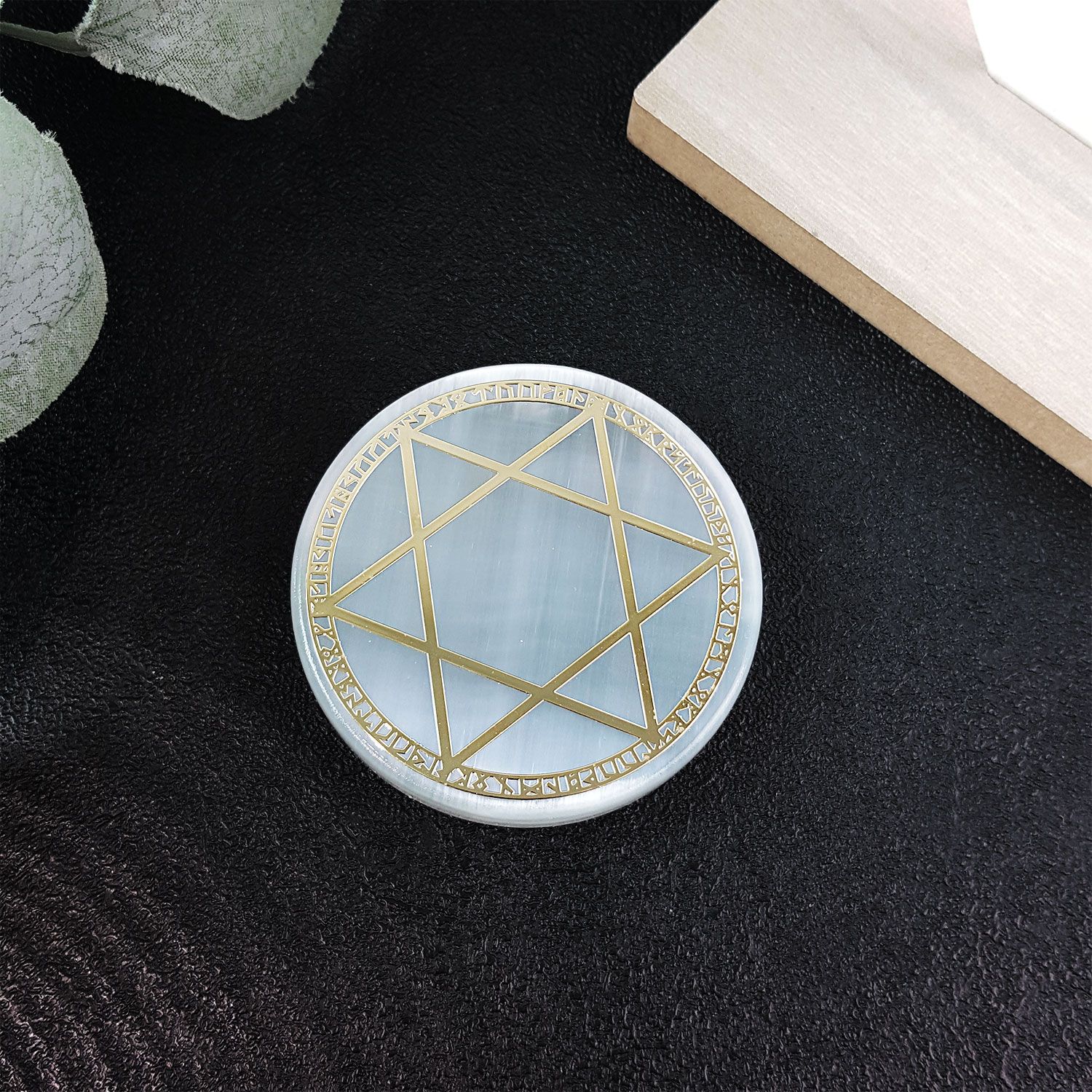 摩洛哥透石膏生命之花能量垫座 (5CM)