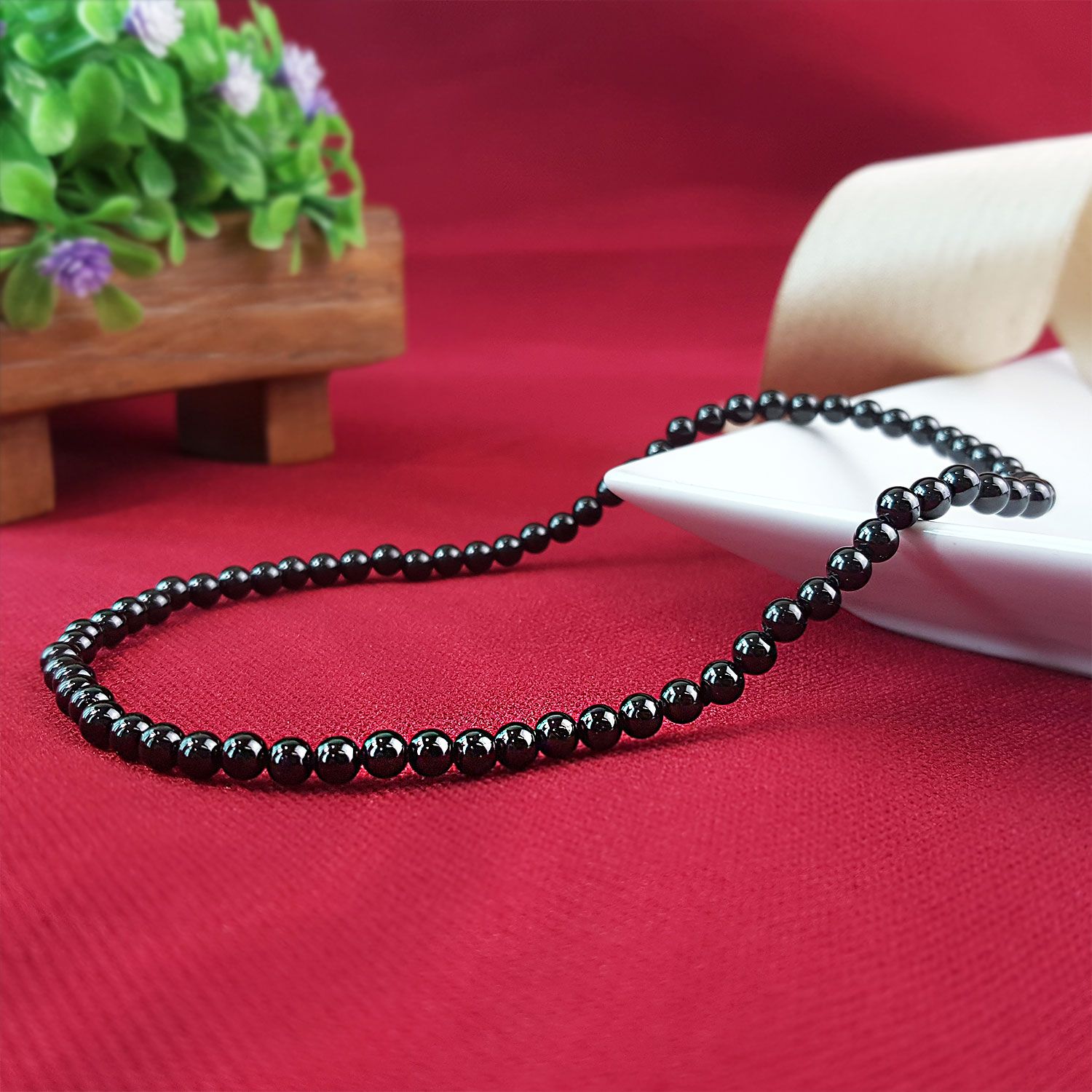 4mm Black Tourmaline Anklet