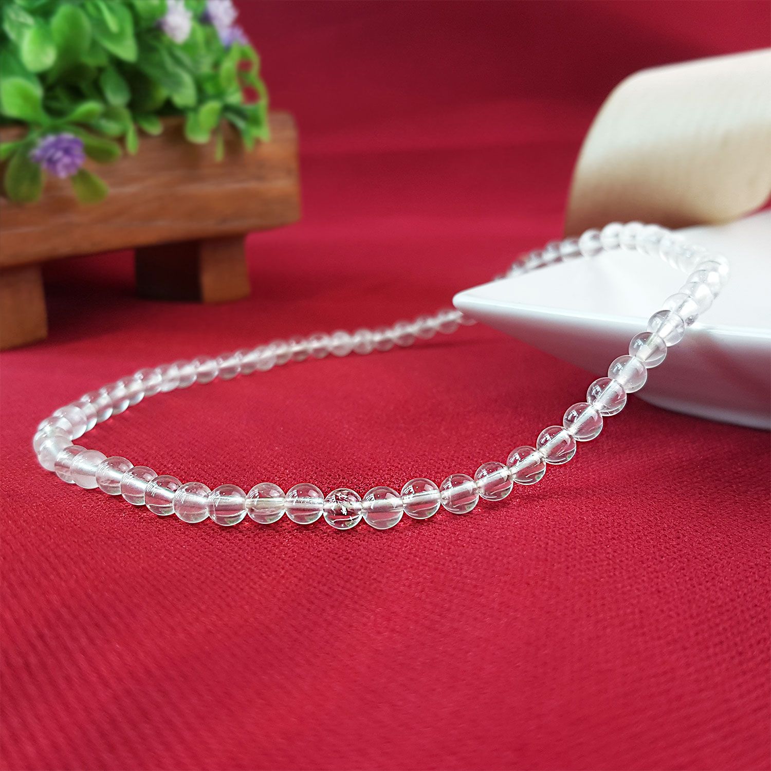 4mm 白水晶脚链