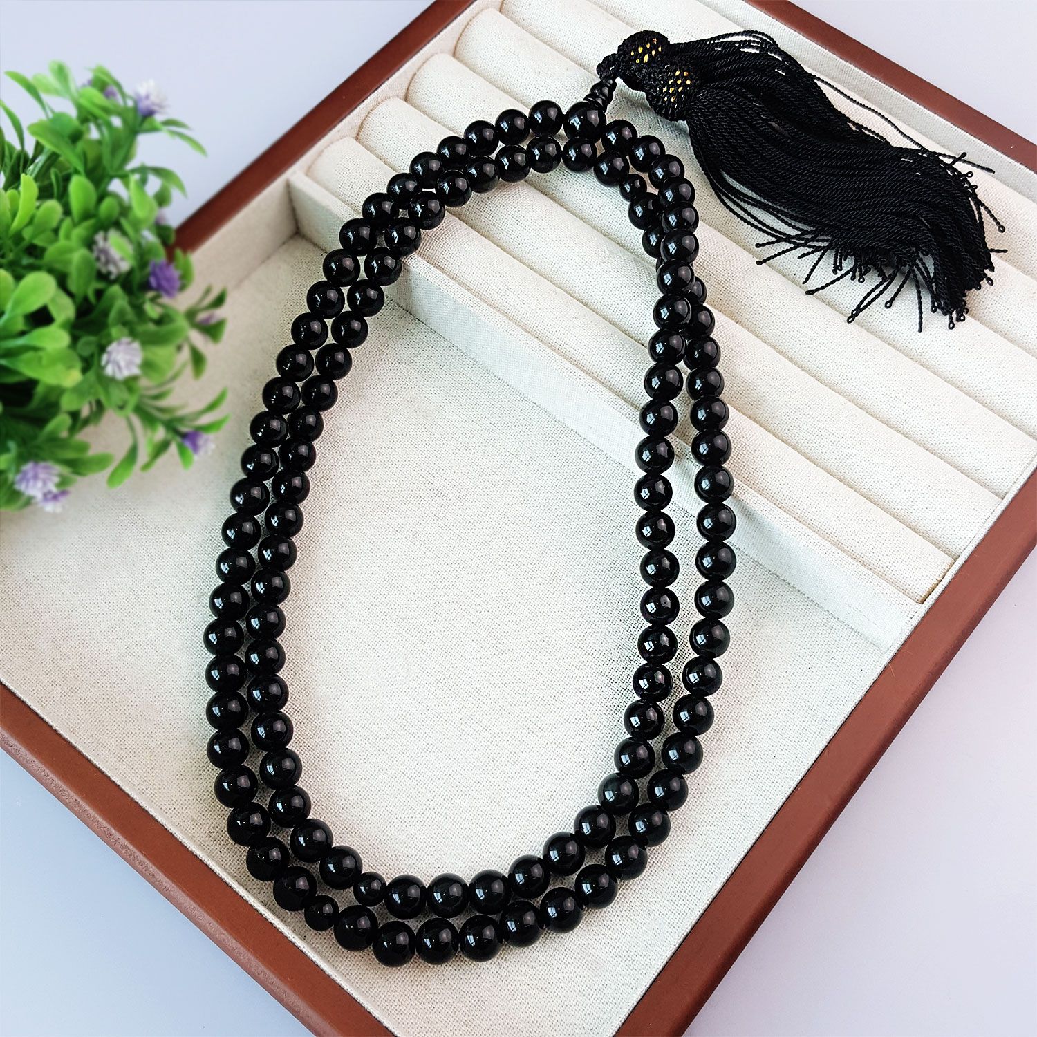 8mm Black Obsidian Rossary 