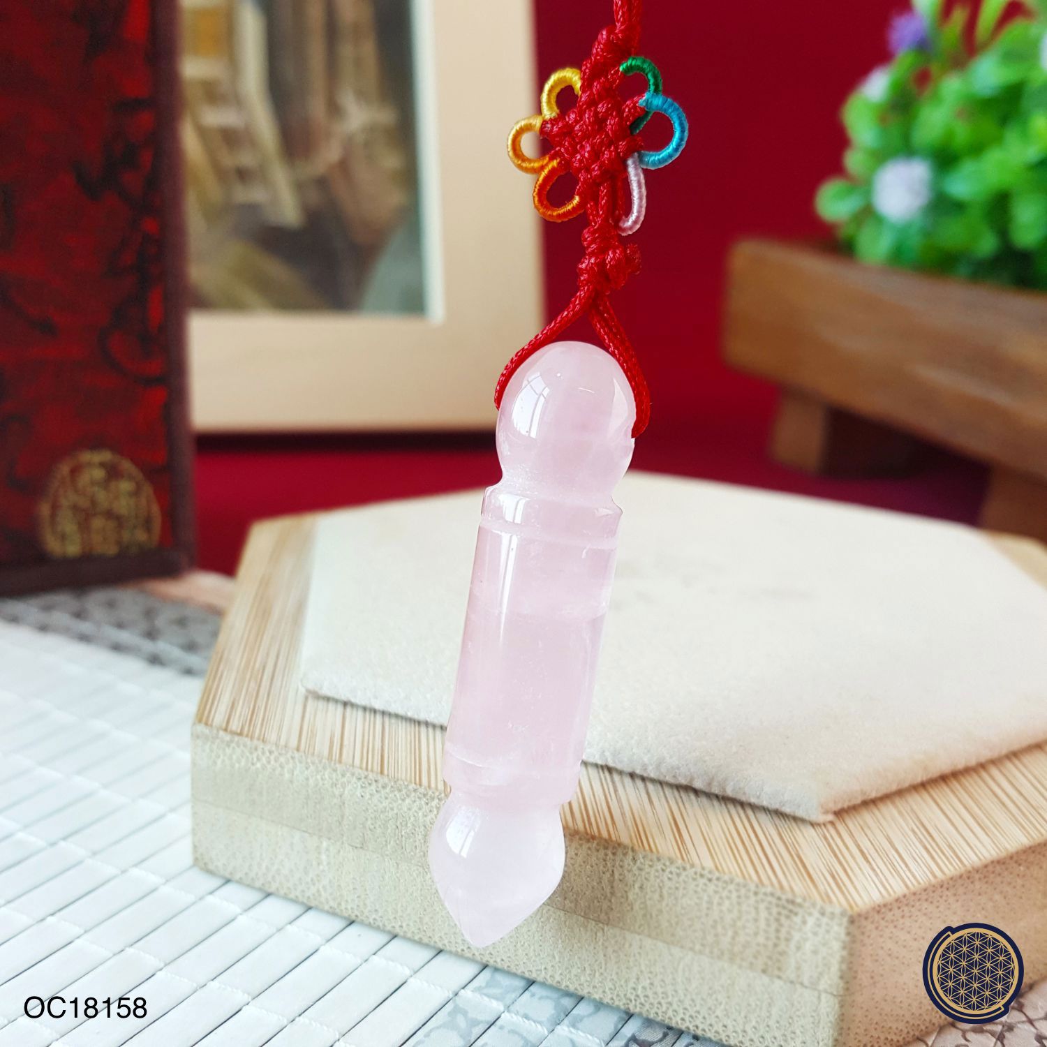 粉晶文昌笔吊饰