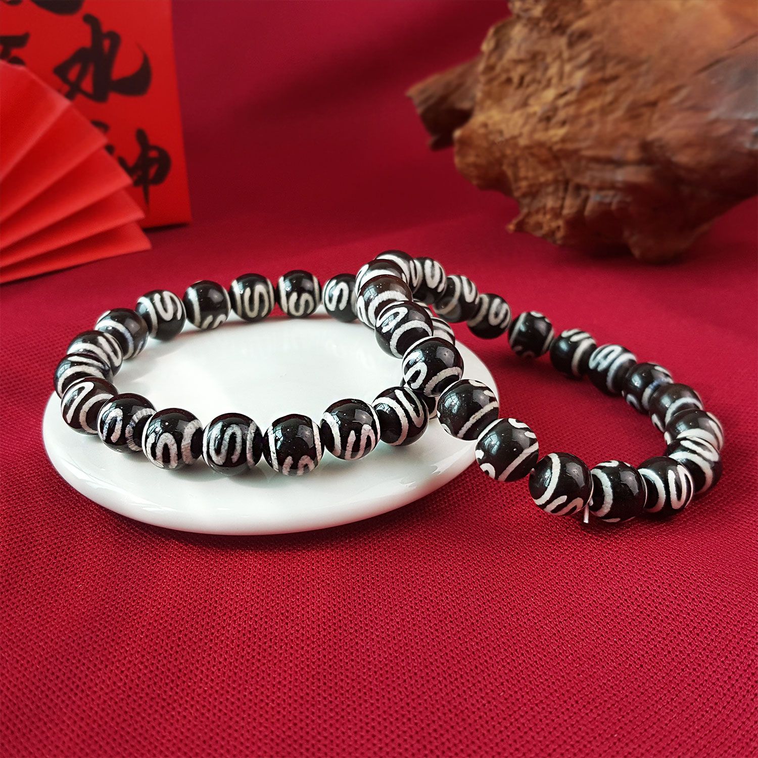 10mm S金钱钩天珠手链