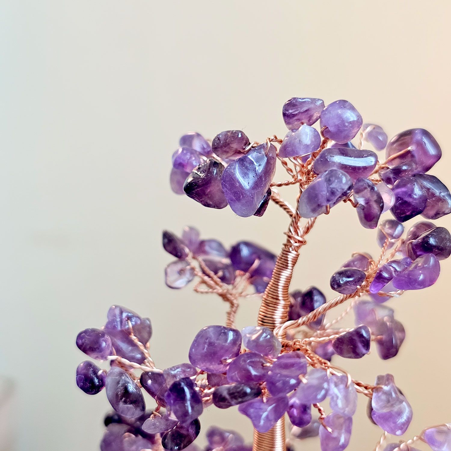 紫水晶招财树搭配花瓶
