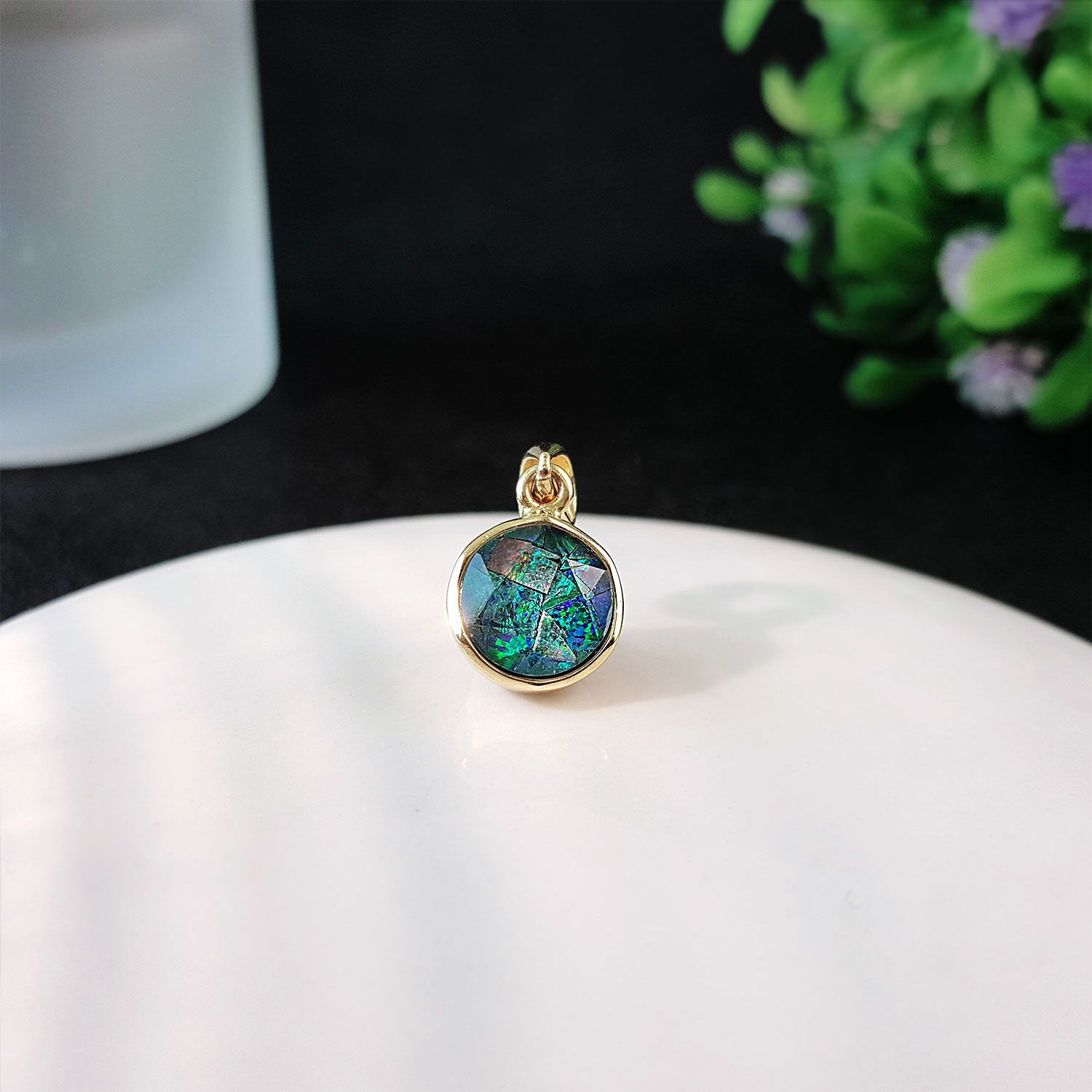8mm 澳宝拼图大卫星纯银镀金