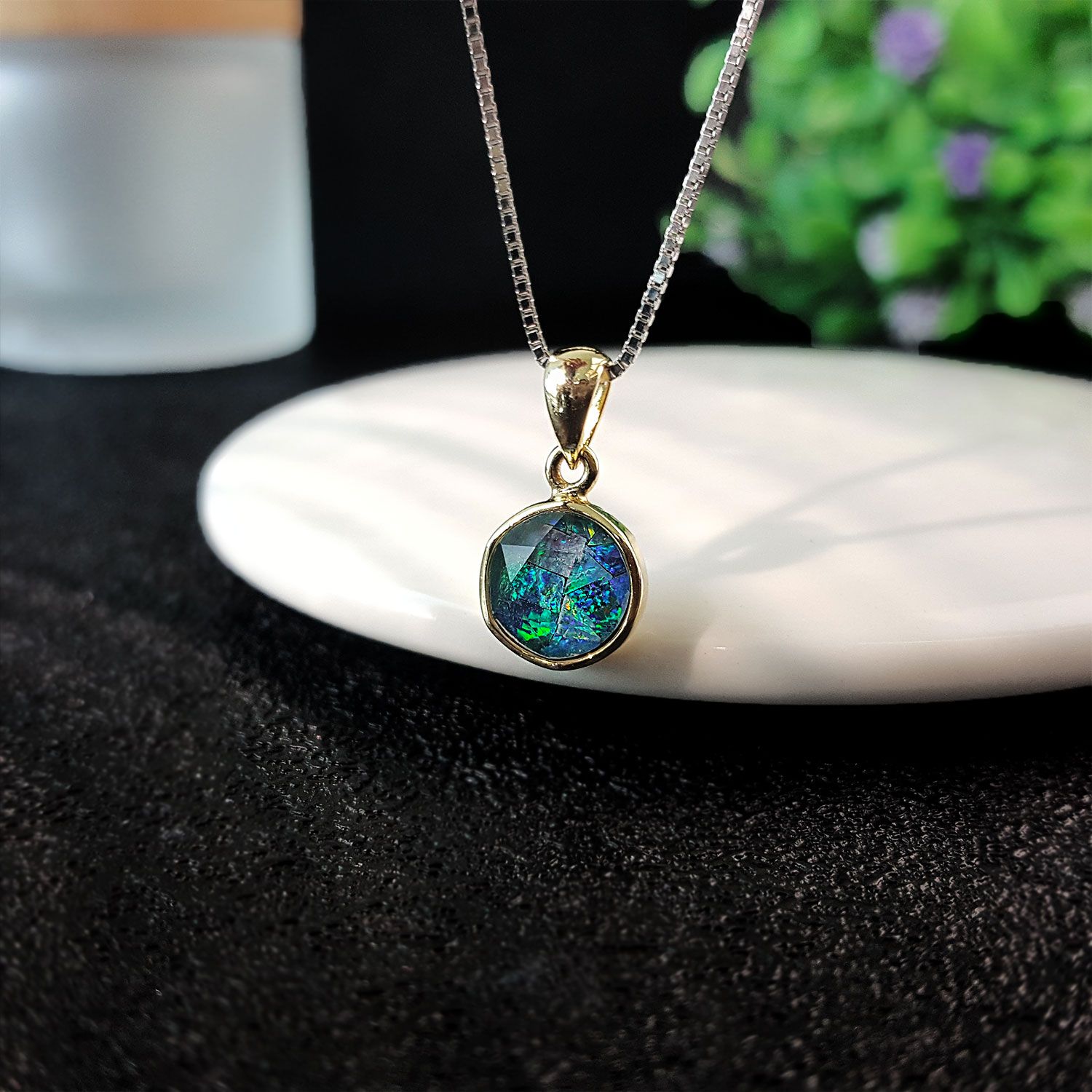 8mm 澳宝拼图大卫星纯银镀金