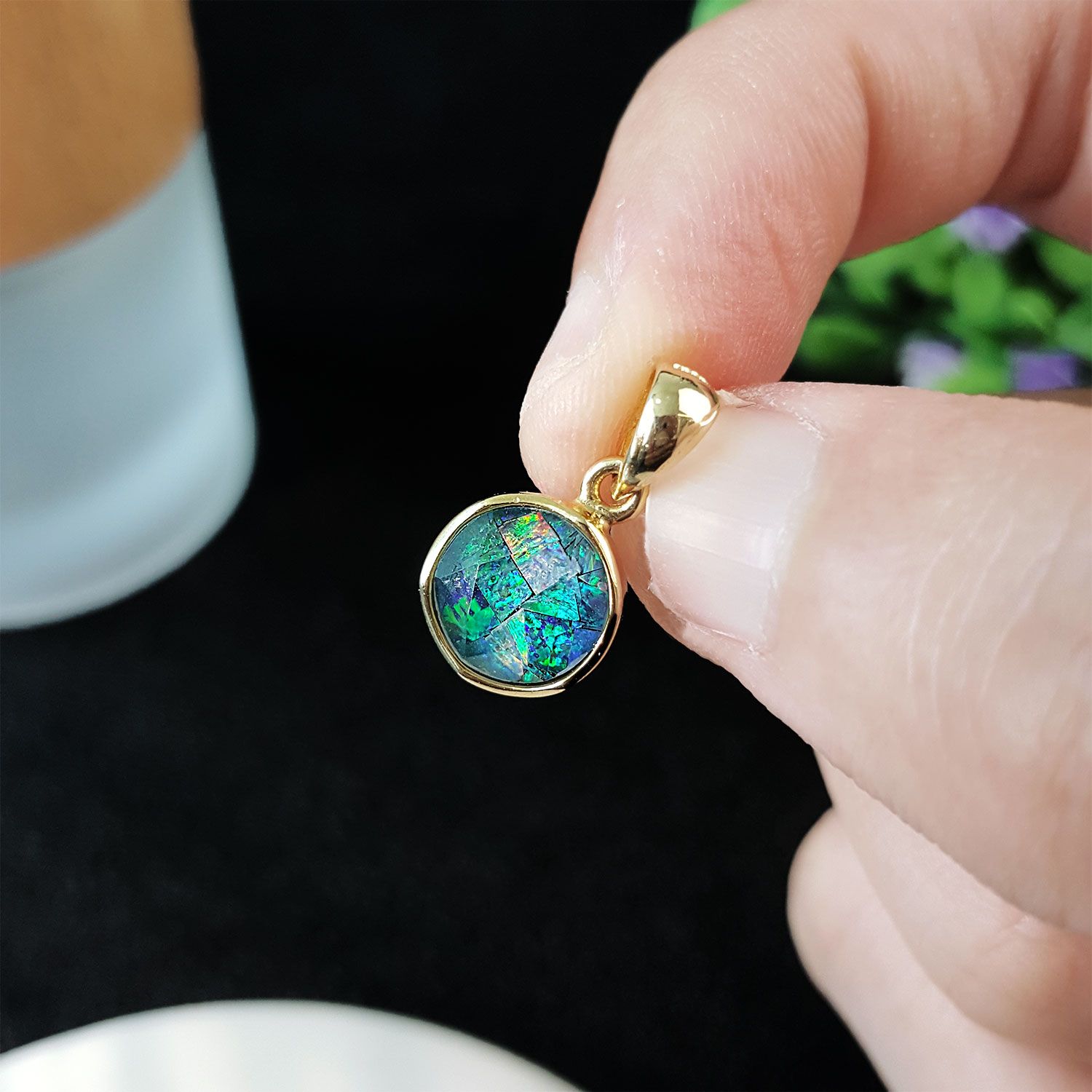 8mm 澳宝拼图大卫星纯银镀金
