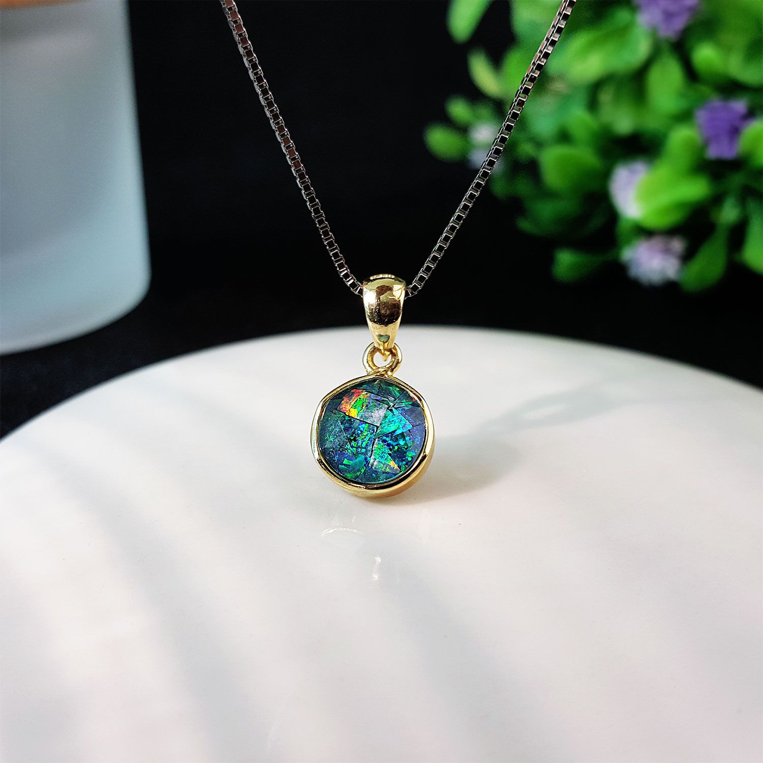 8mm 澳宝拼图大卫星纯银镀金