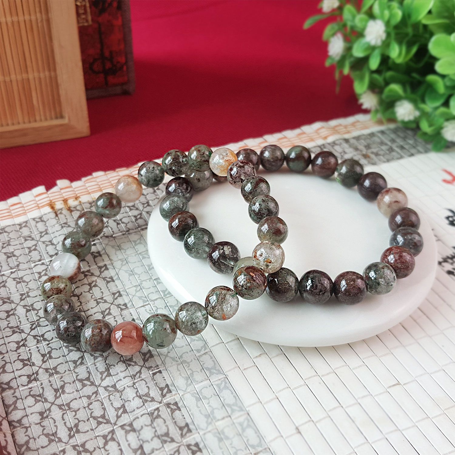 8-8.5mm 满盆绿幽灵手链