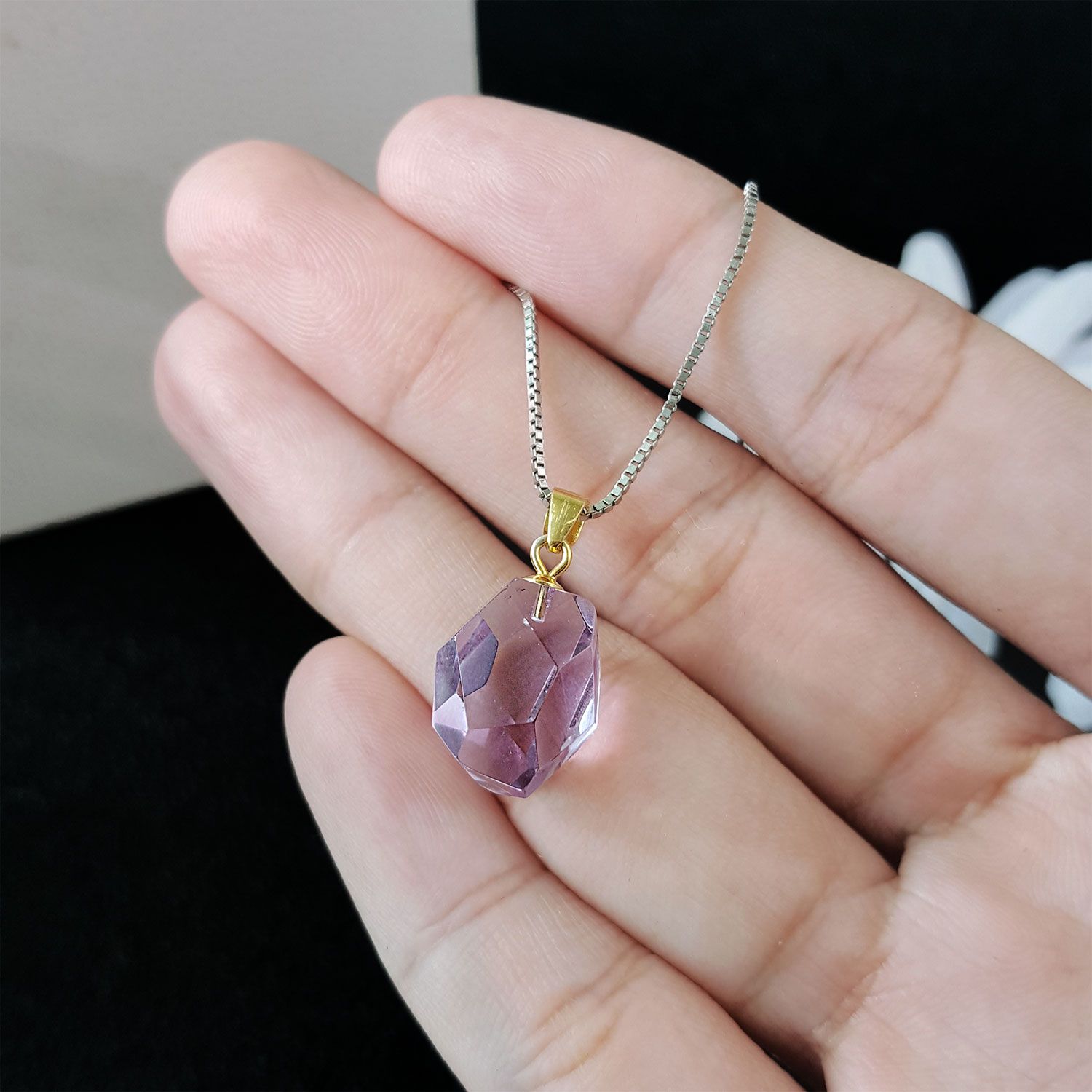 紫水晶随形角度吊坠