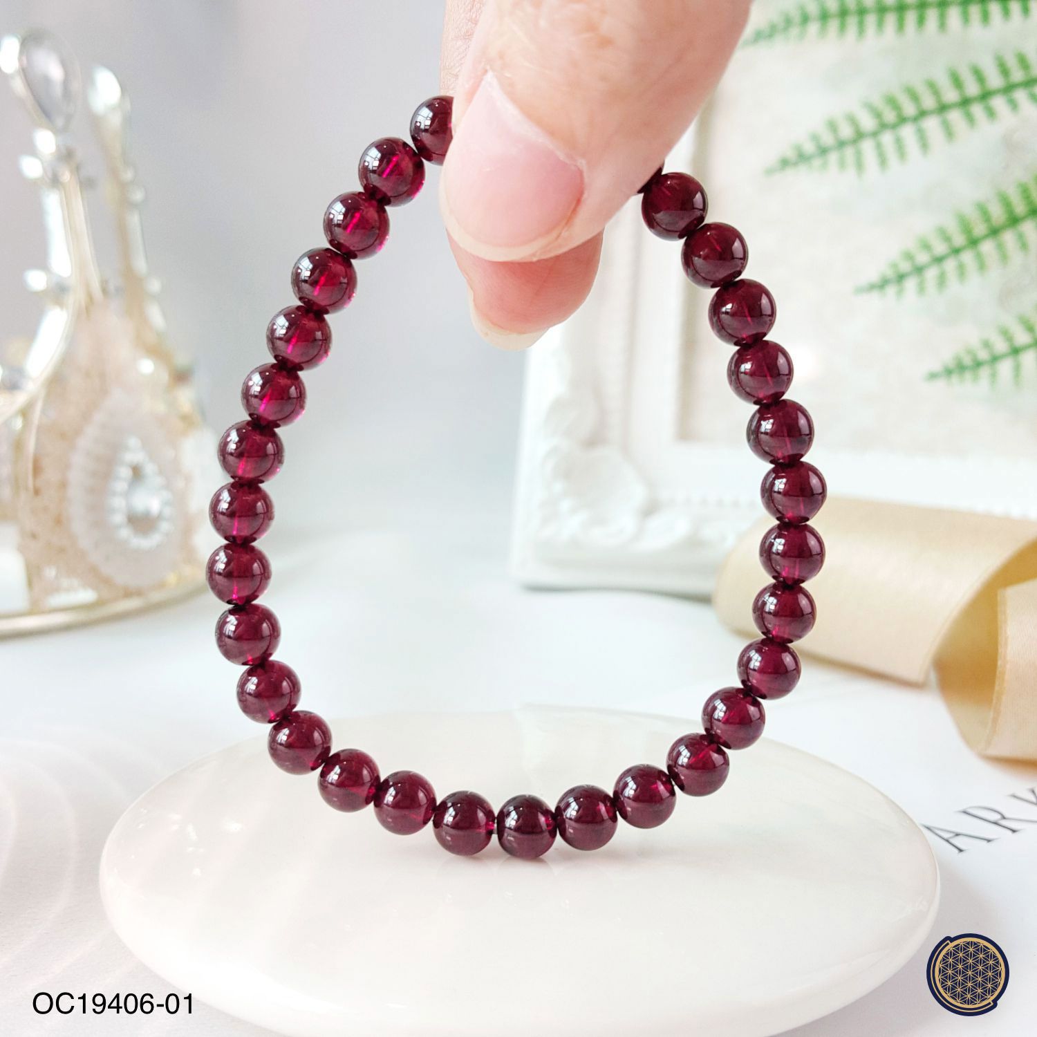 5-5.5mm HIgh Grade Purple Garnet Bracelet