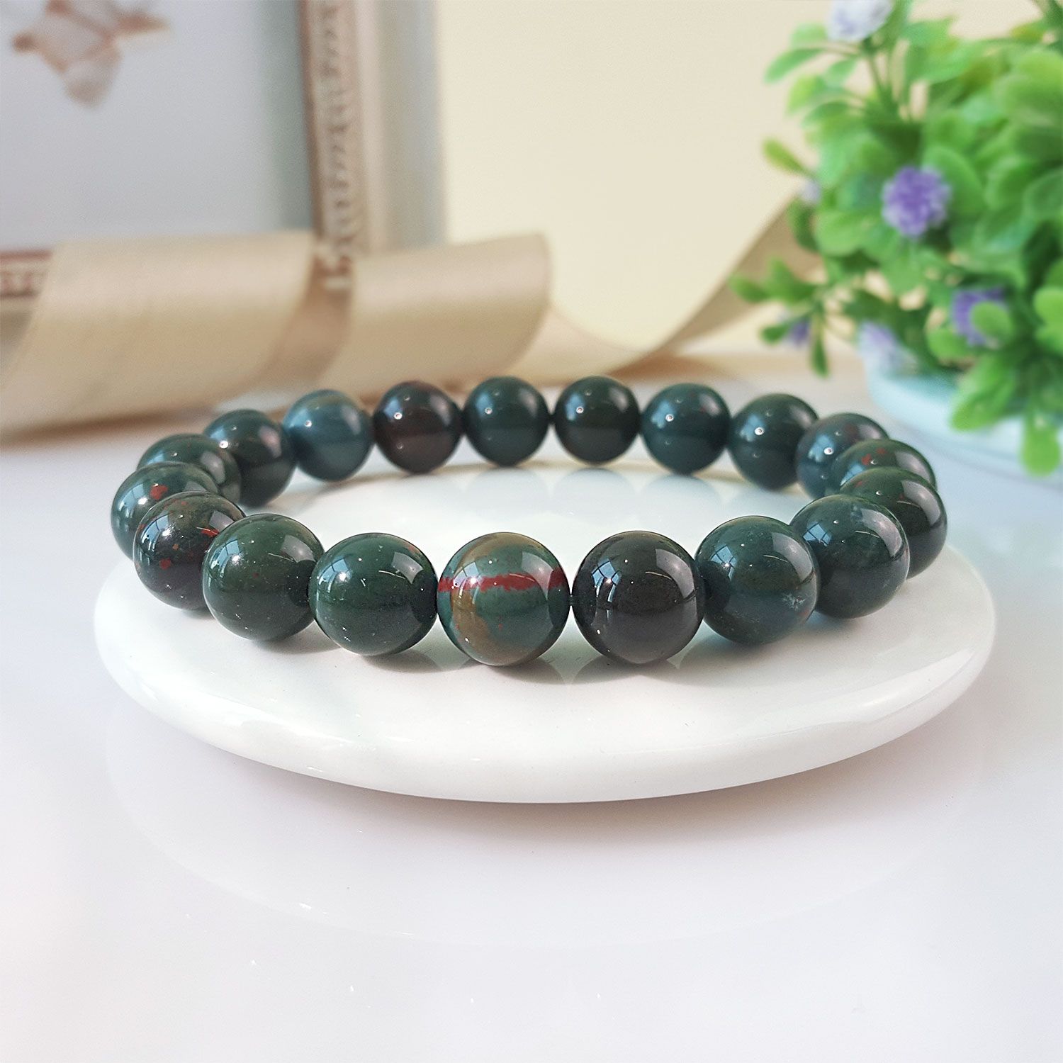 10mm Bloodstone Bracelet