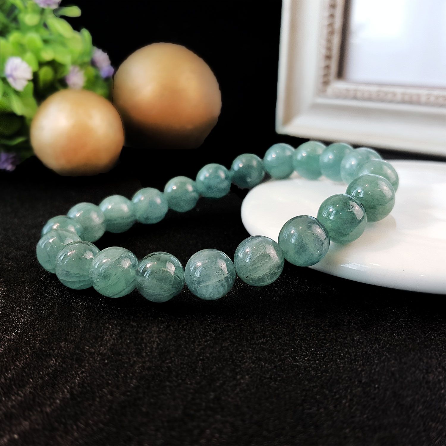 9-9.5mm 高级绿蓝晶手链