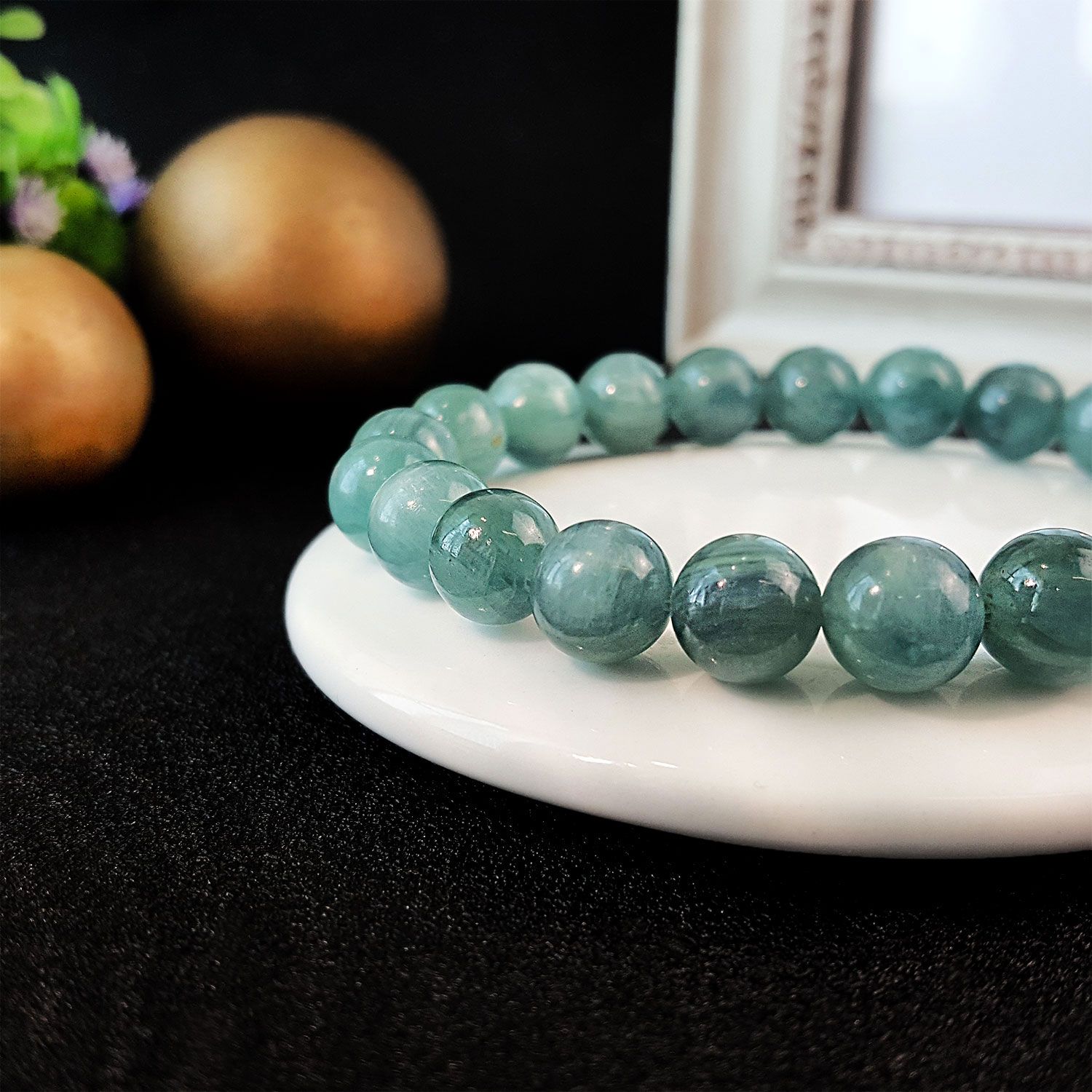 9-9.5mm 高级绿蓝晶手链