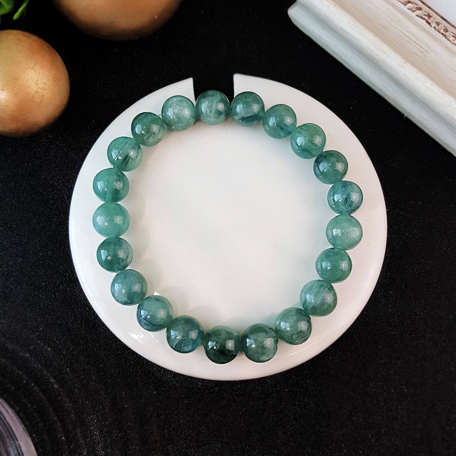 9-9.5mm 高级绿蓝晶手链