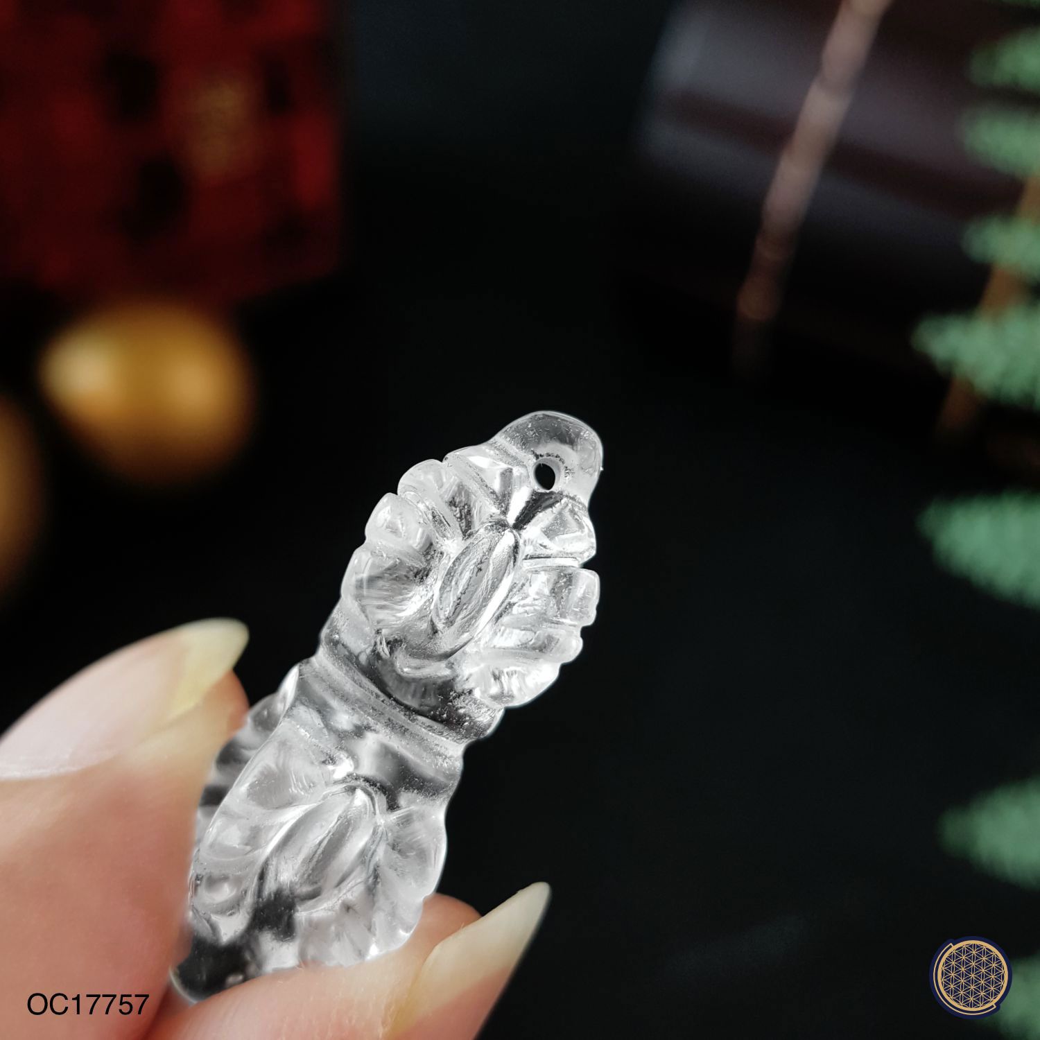 12mm x 26.5mm 白水晶双鼓金刚杵