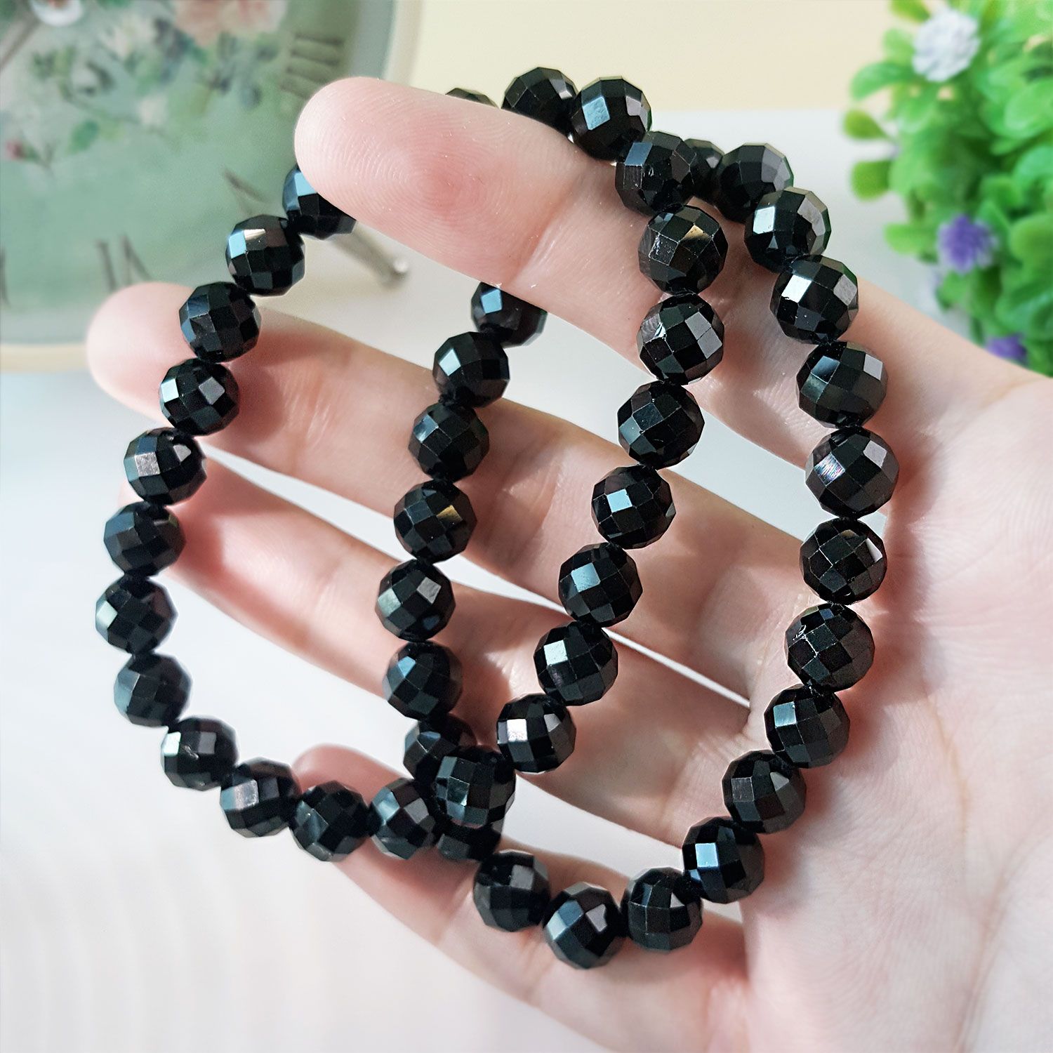 8mm 黑尖晶石手链