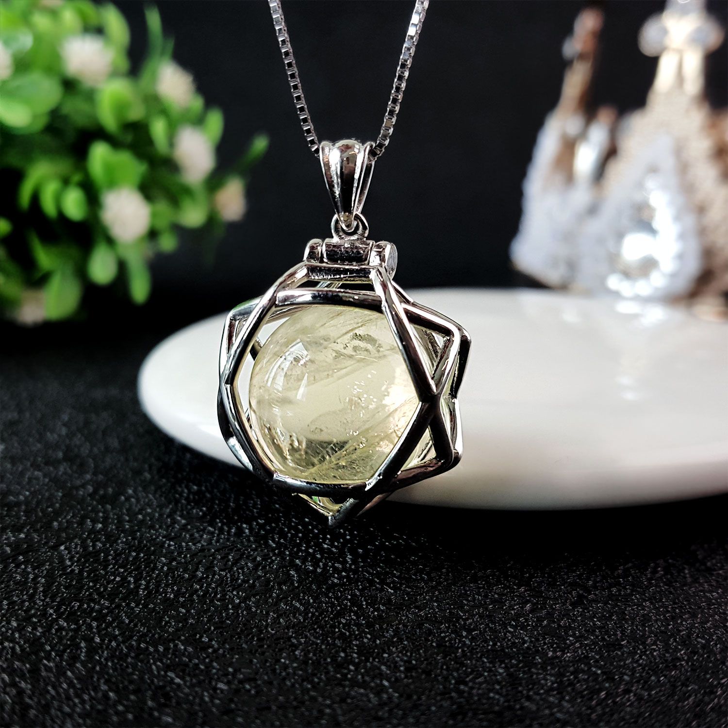 16mm Lemon Citrine Star Pendant