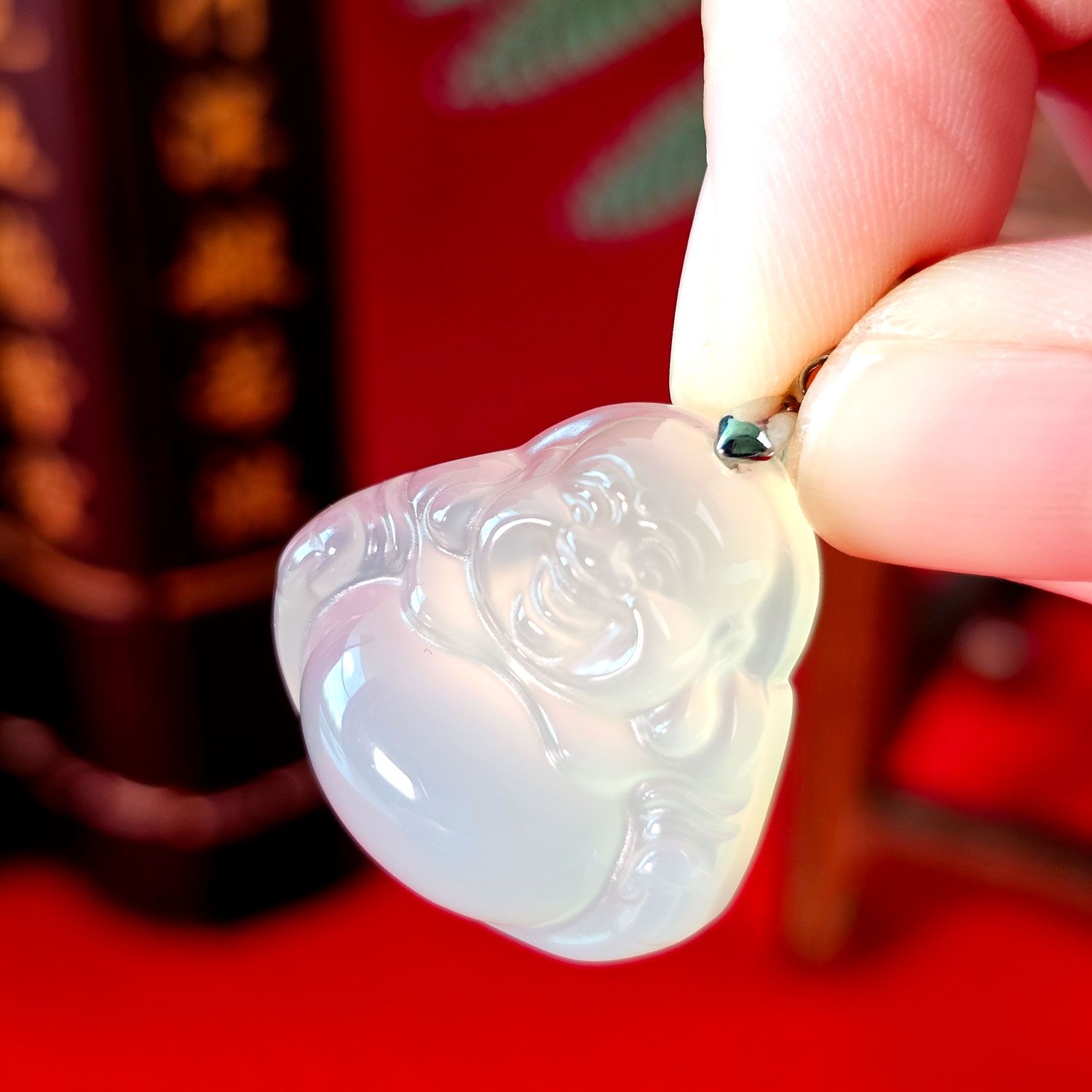 23X24mm 玉髓大肚弥勒佛吊坠