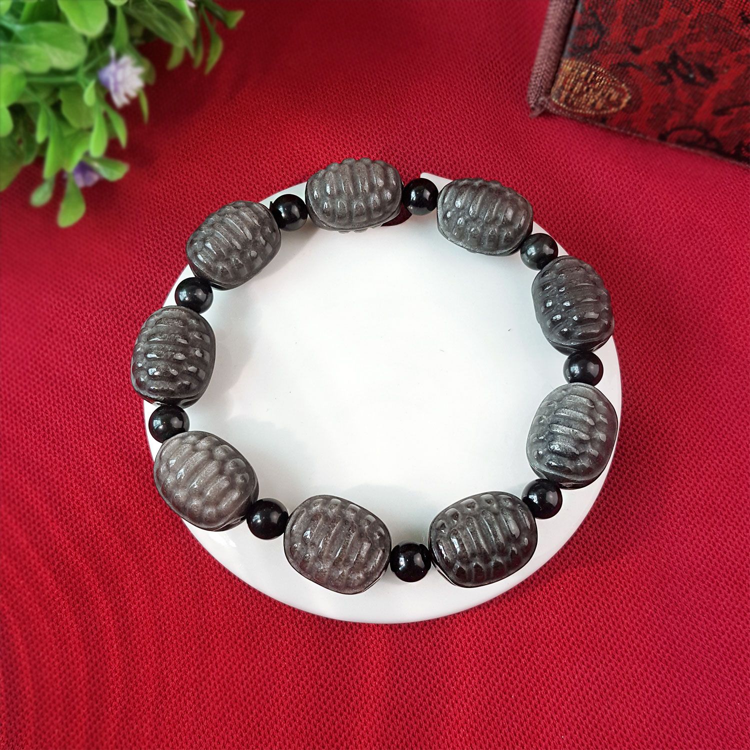 13mm 银曜石富甲天下手链