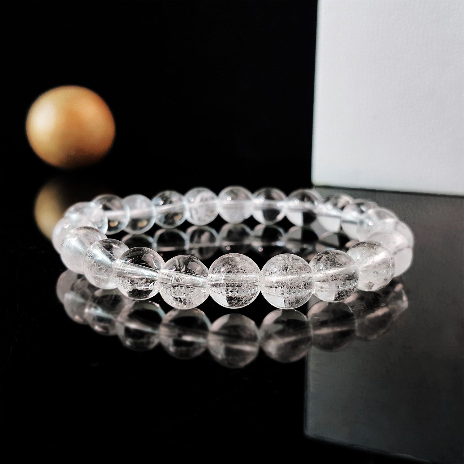 8mm 白水晶手链