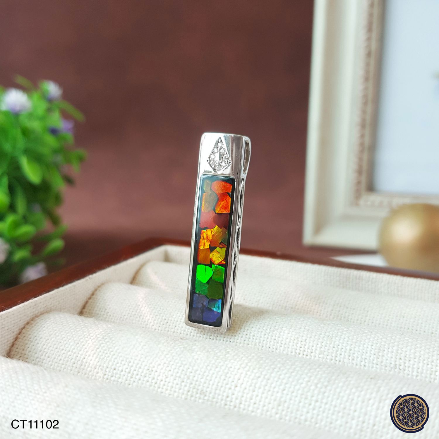 7mm x 27mm 加拿大斑彩一直发拼图吊坠