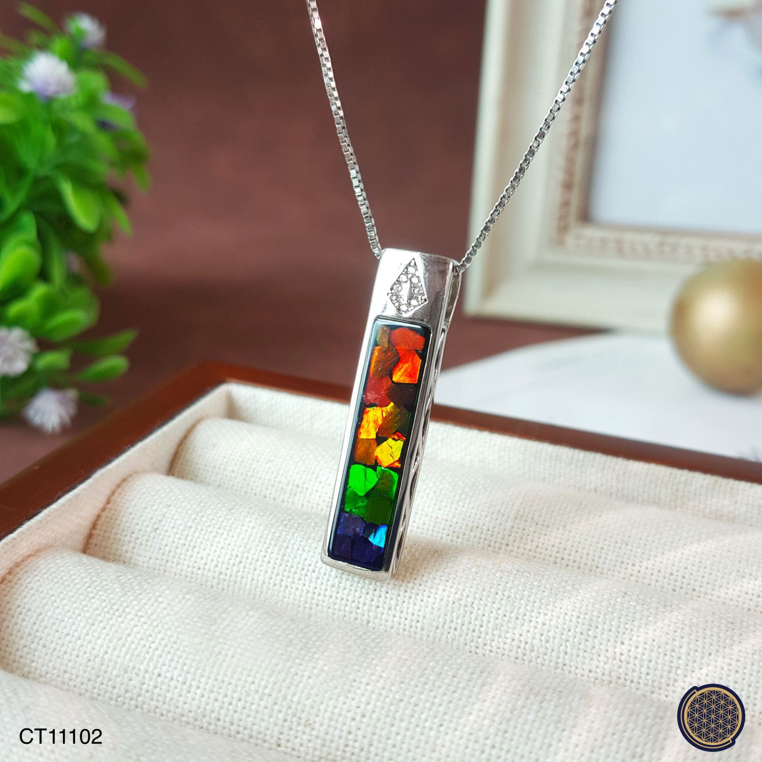 7mm x 27mm 加拿大斑彩一直发拼图吊坠