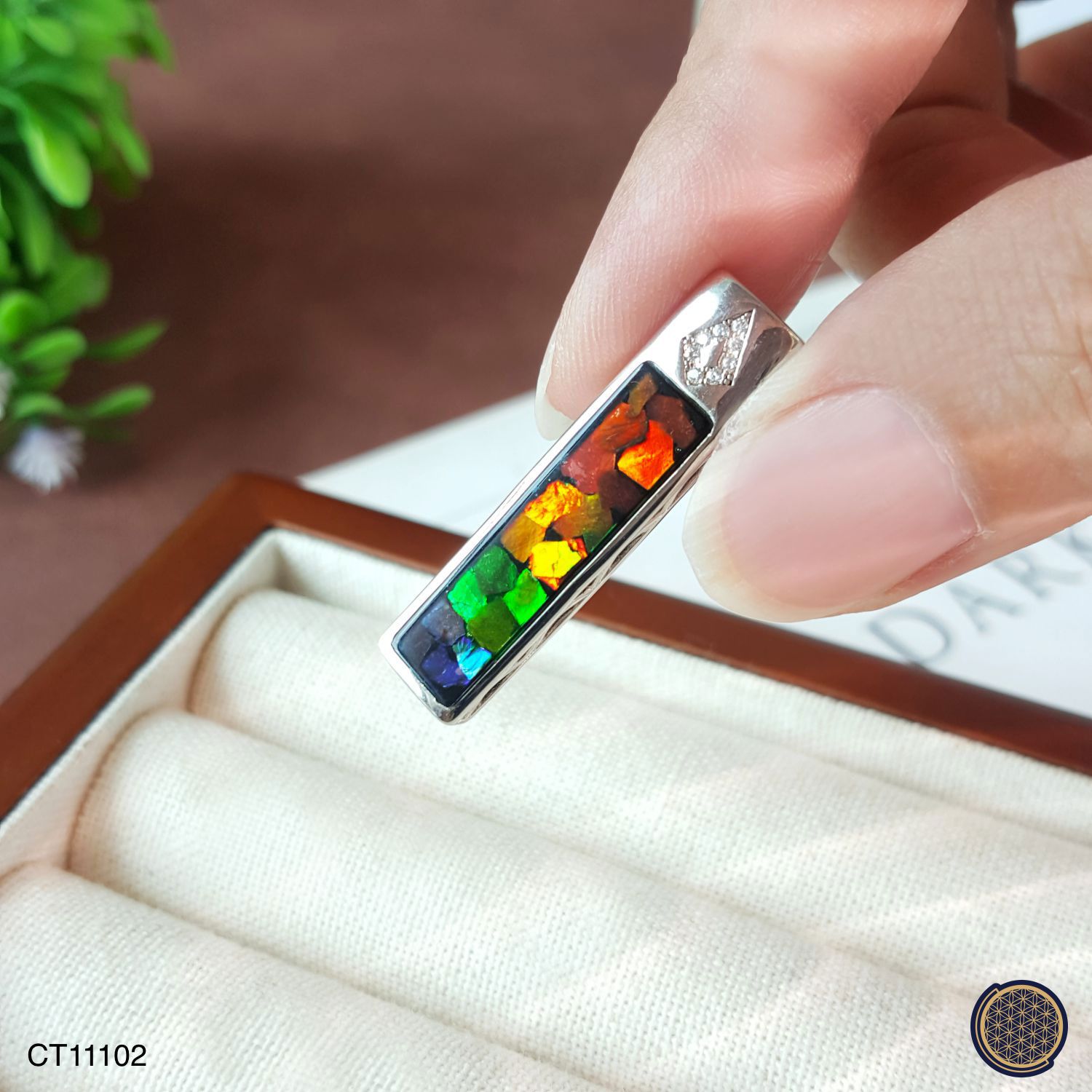 7mm x 27mm 加拿大斑彩一直发拼图吊坠