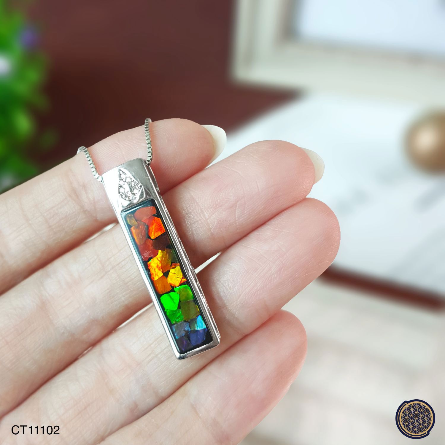 7mm x 27mm 加拿大斑彩一直发拼图吊坠