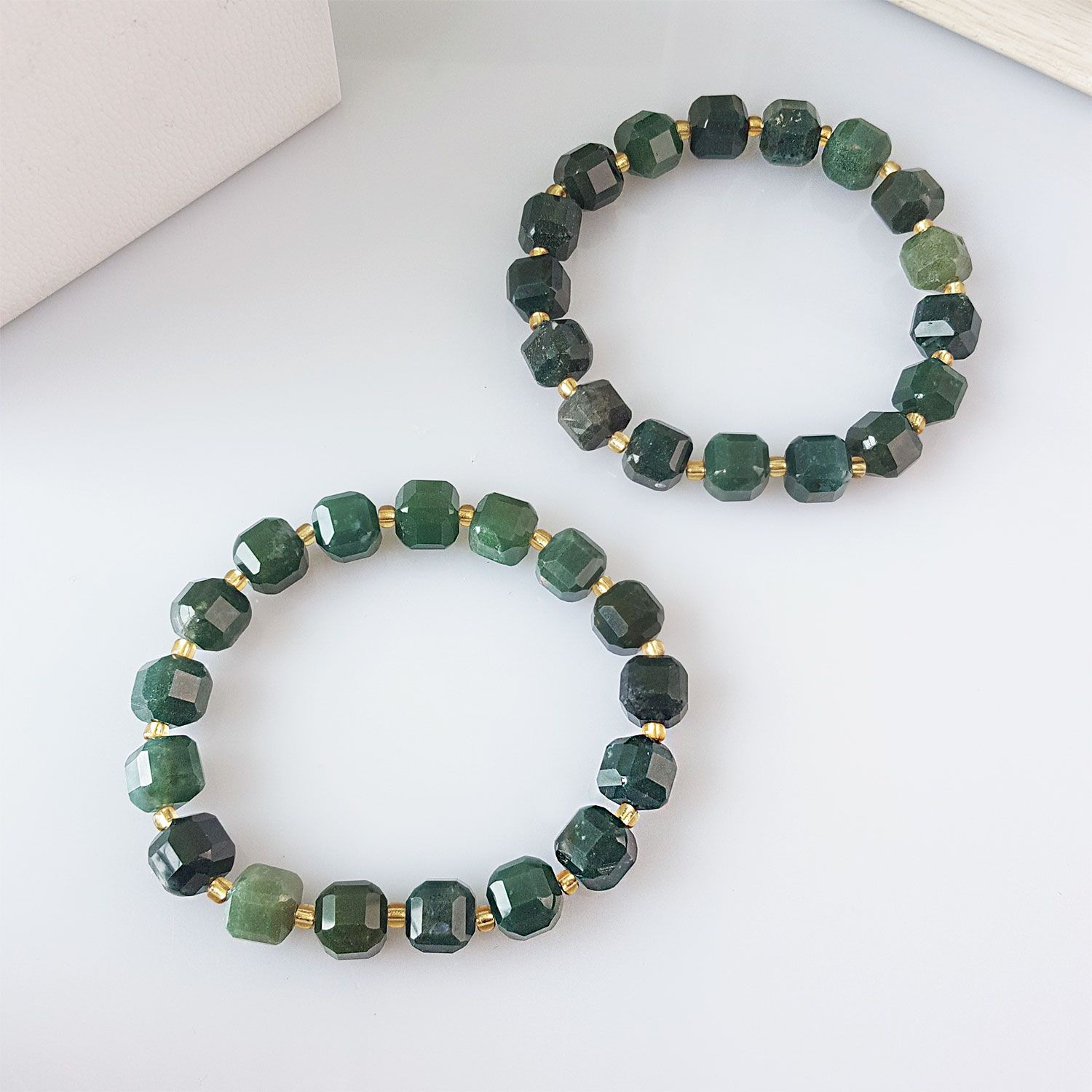 8mm 水草玛瑙方糖手链