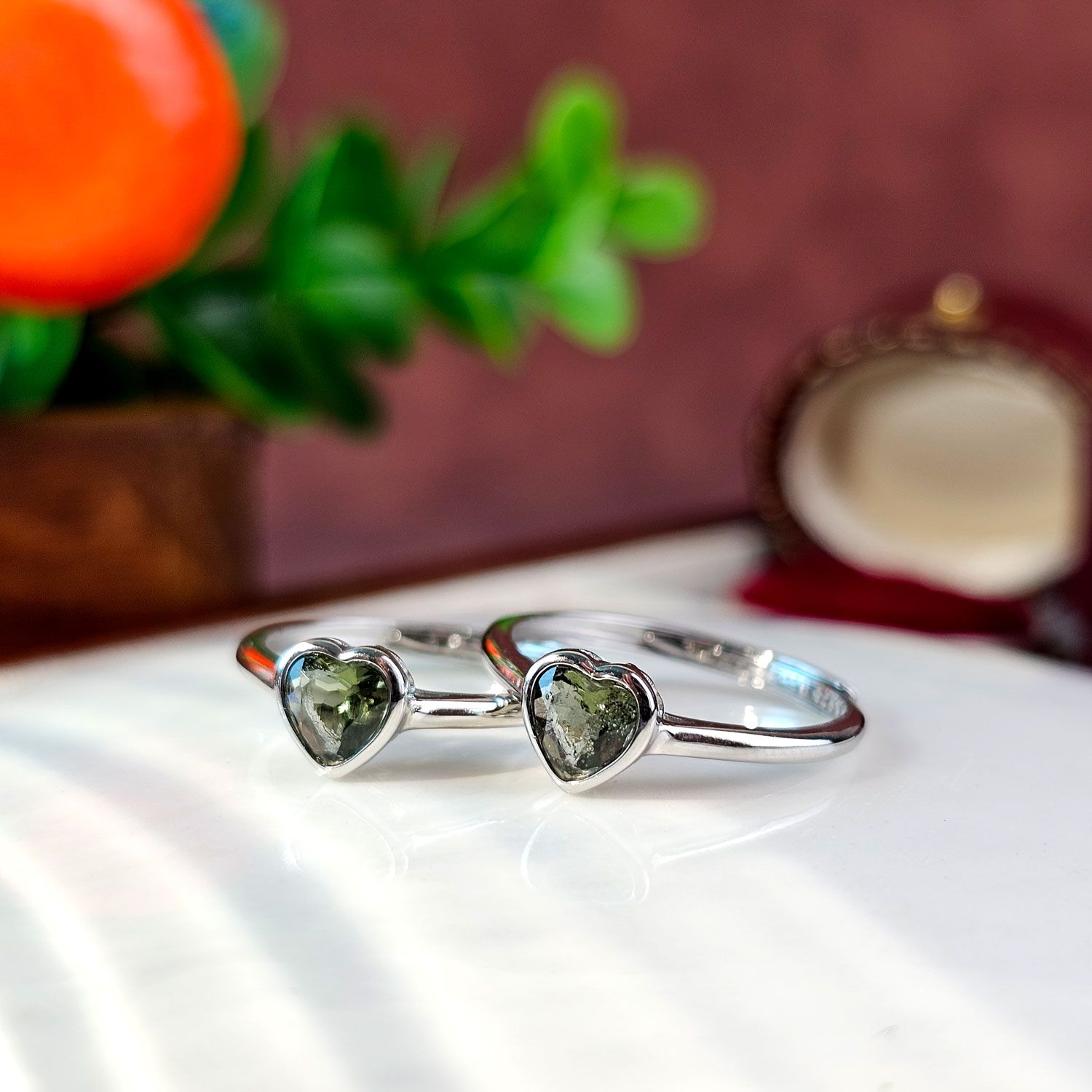 6mm 捷克陨石心形戒指