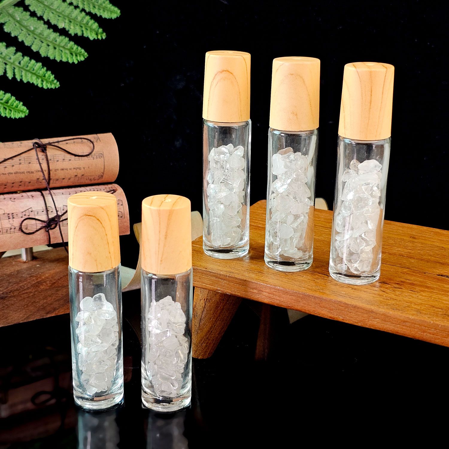 白水晶能量滚轮瓶