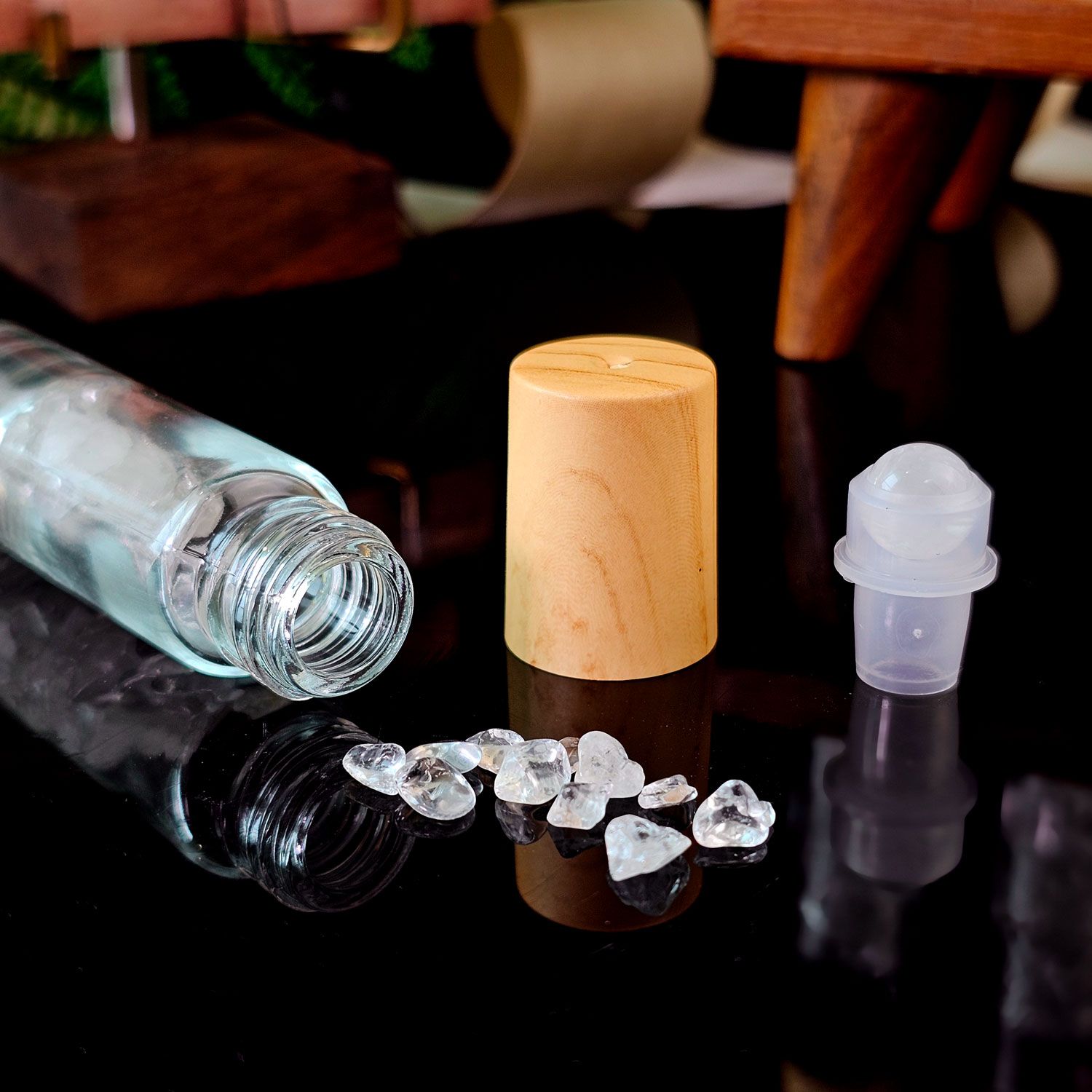 白水晶能量滚轮瓶