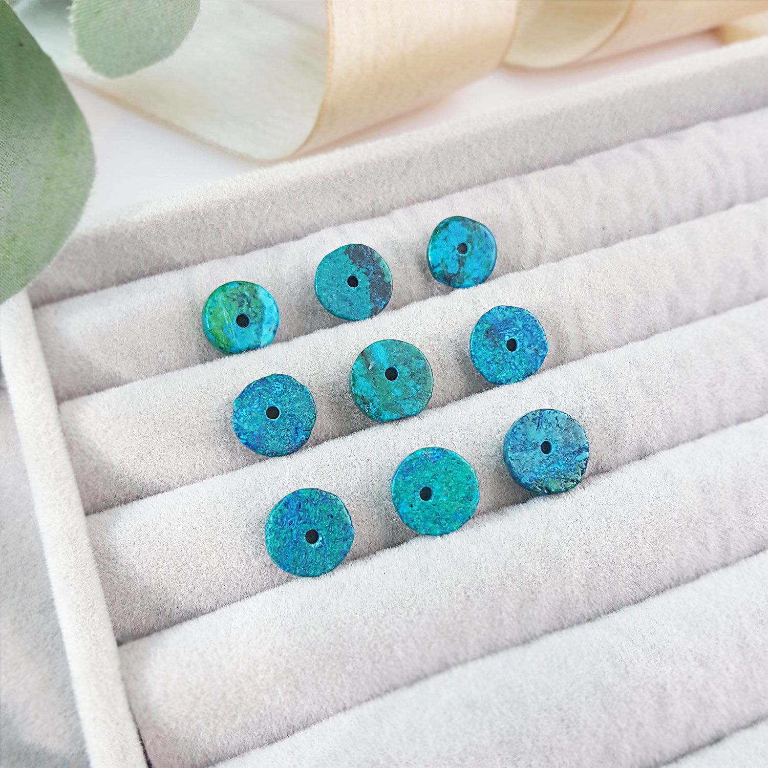 10mm 矽孔雀石/凤凰石平安扣配件