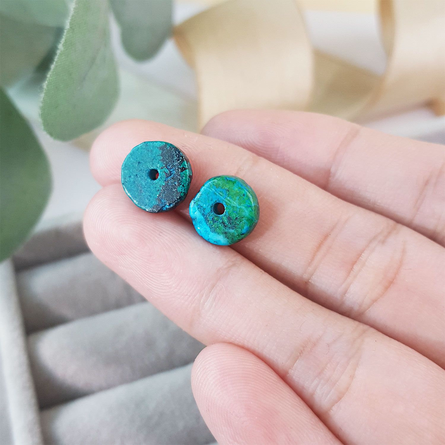 10mm 矽孔雀石/凤凰石平安扣配件