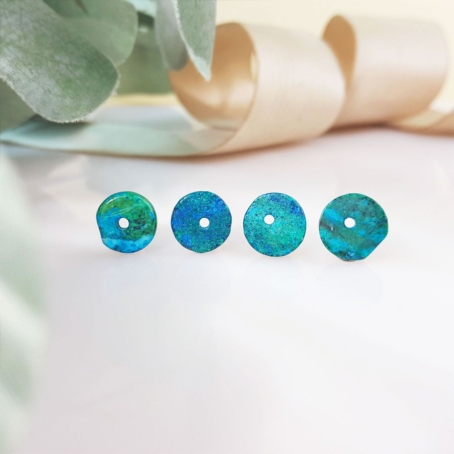 10mm 矽孔雀石/凤凰石平安扣配件