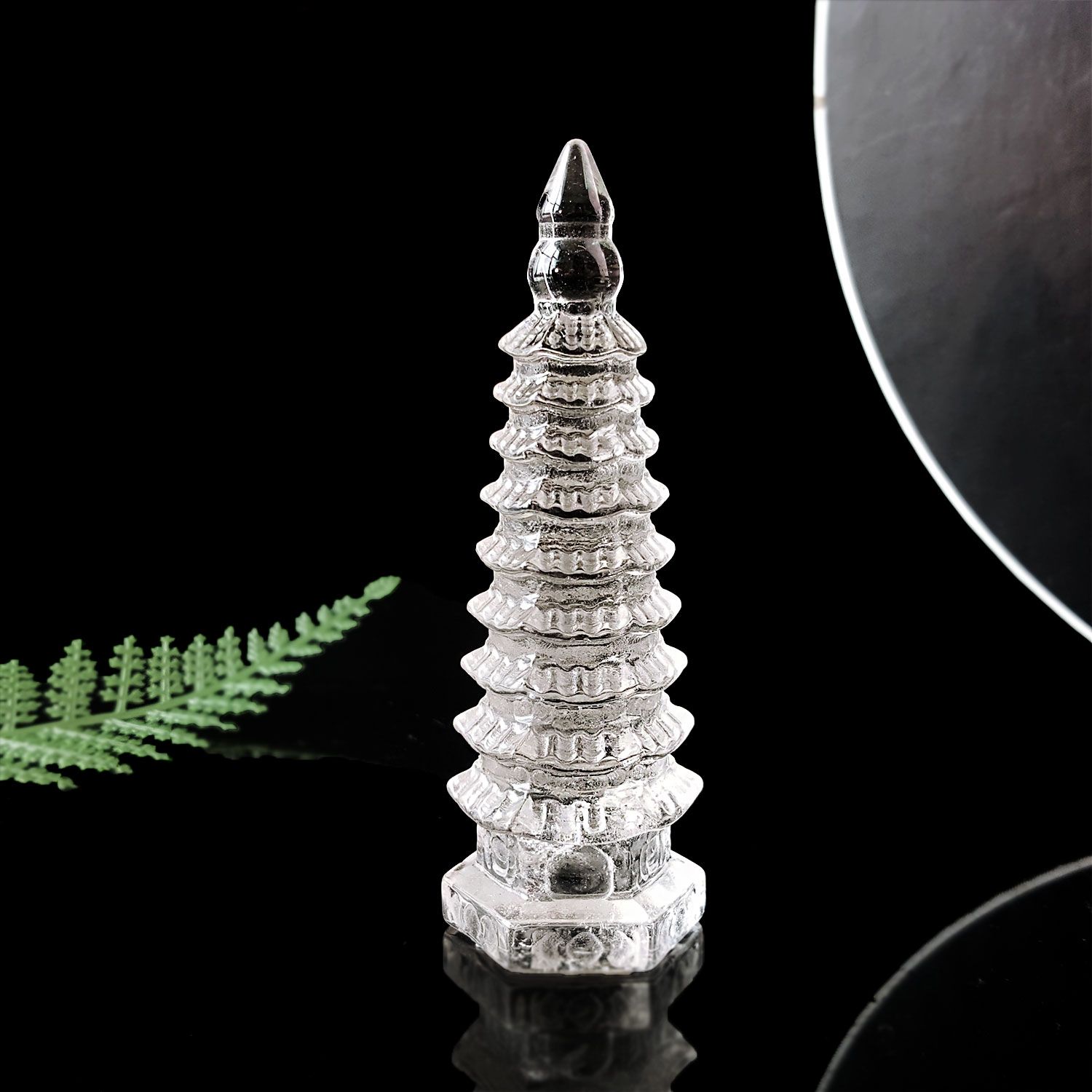 98mm 白水晶文昌塔摆件