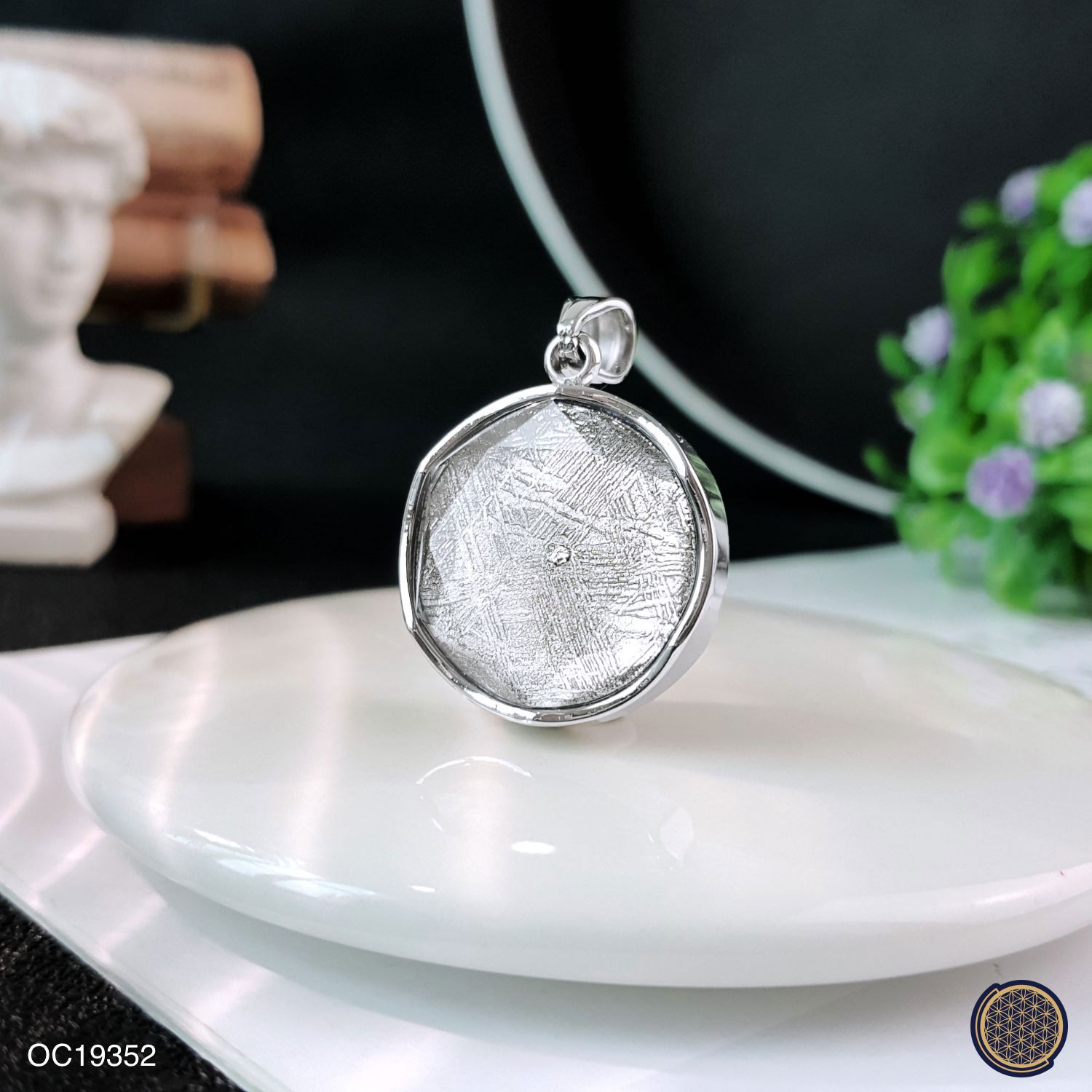 20mm 天铁大卫星吊坠 -白金色+蓝色