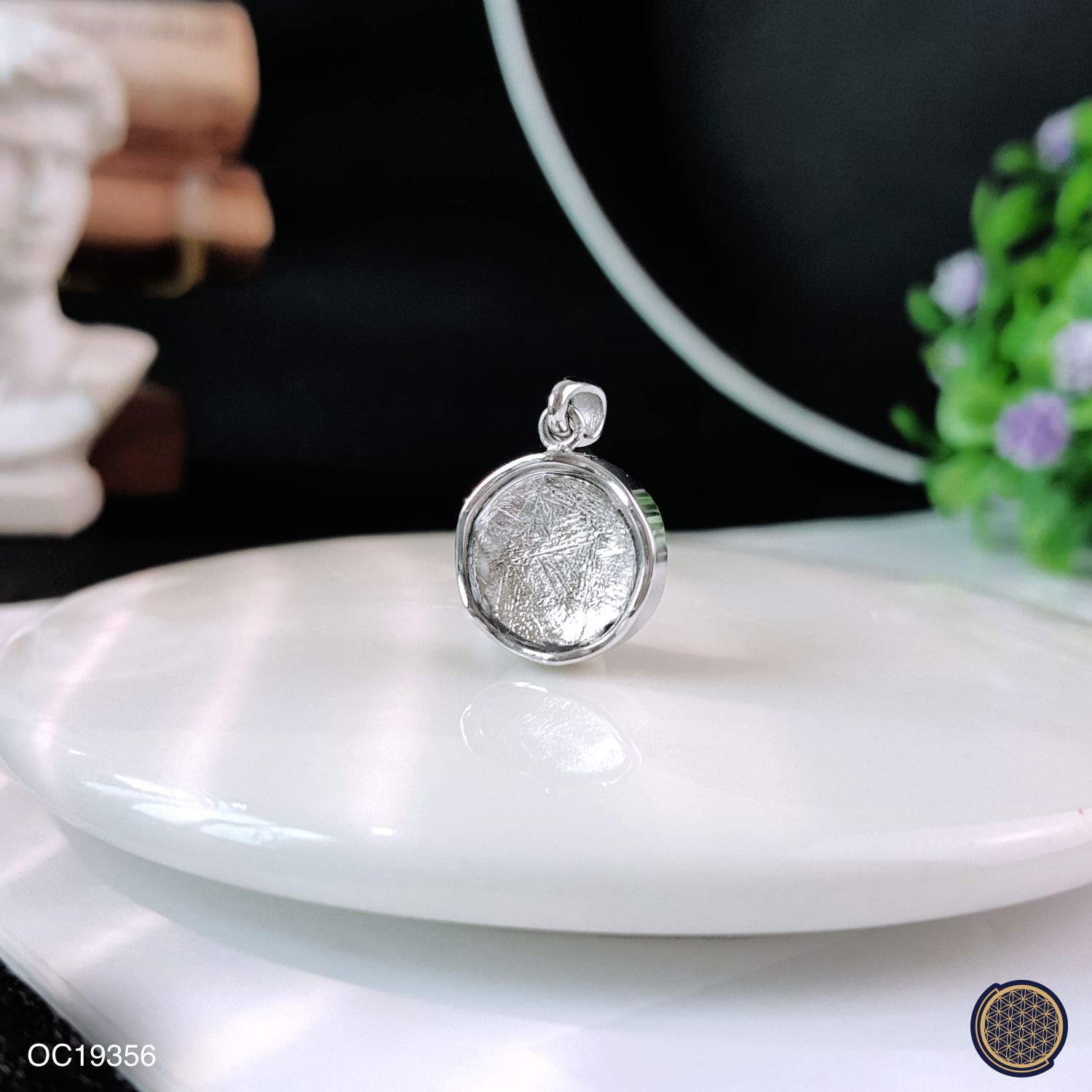 10mm 天铁大卫星吊坠 -白金色+蓝色