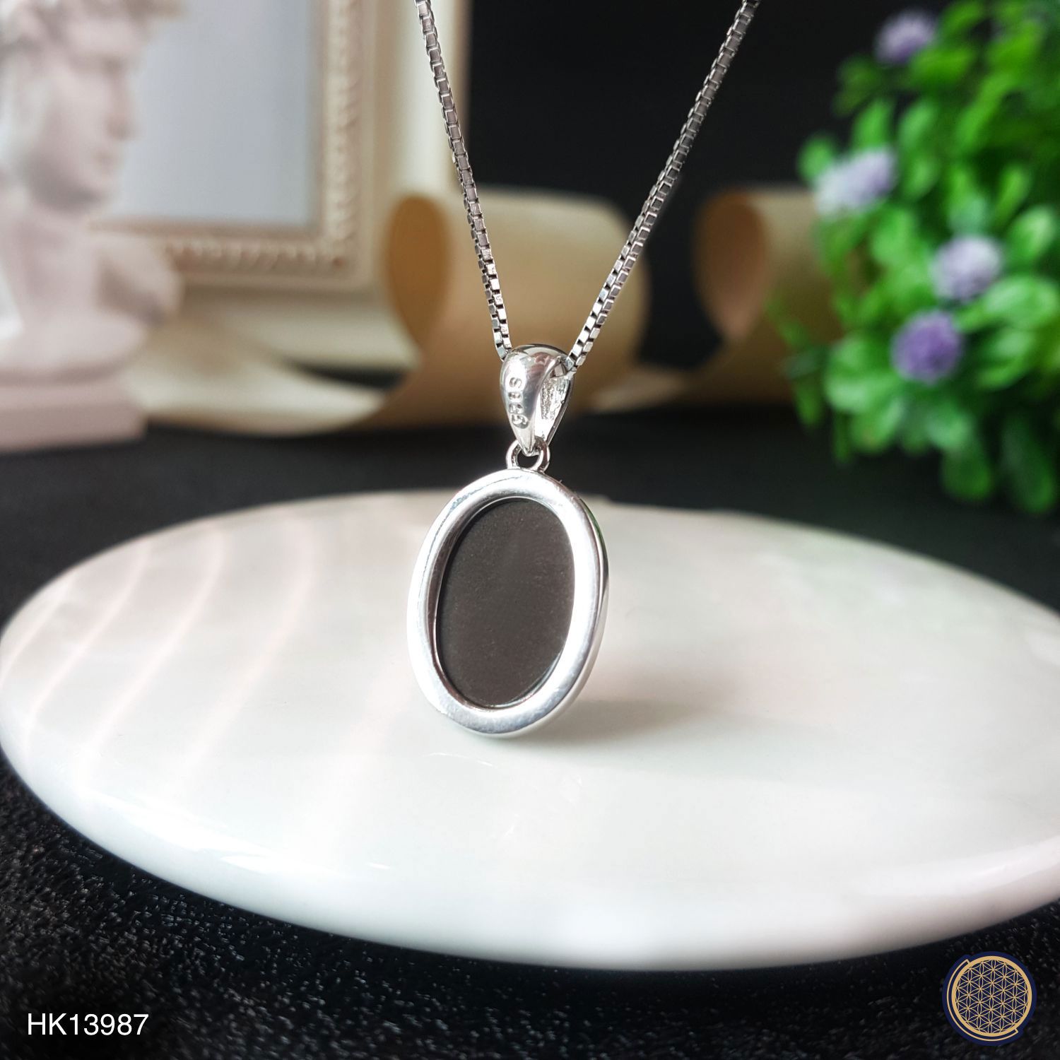 10mm x 14mm Canada Ammolite  Oval Pendant (925) 