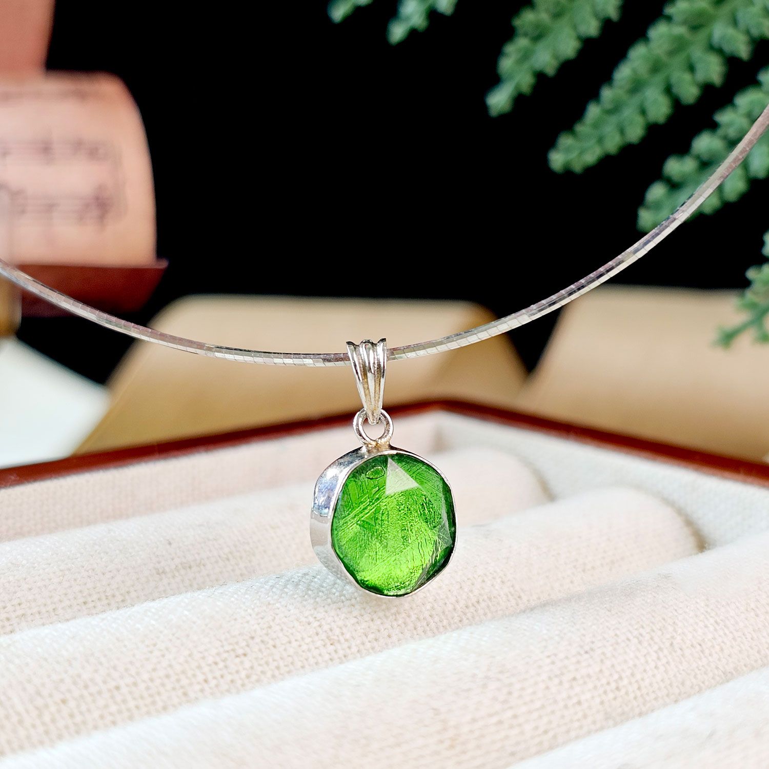 10mm 天铁大卫星吊坠(双面) - 绿色