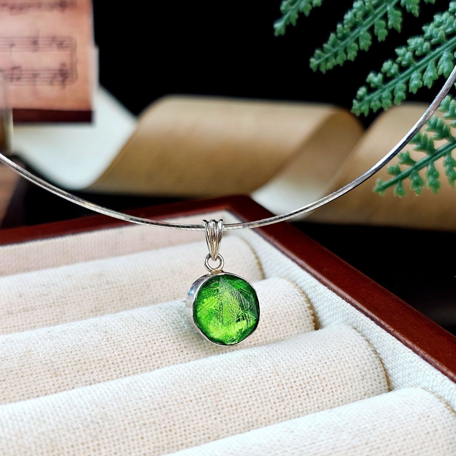 10mm 天铁大卫星吊坠(双面) - 绿色