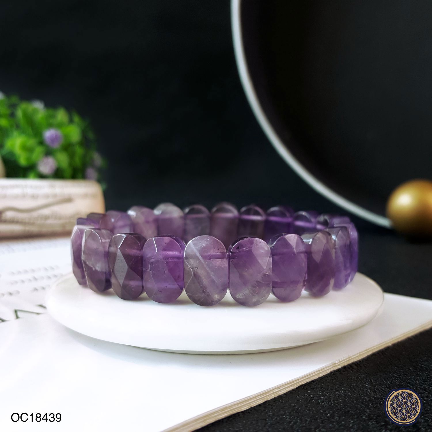 9mm x 14mm 紫水晶米形角度手排