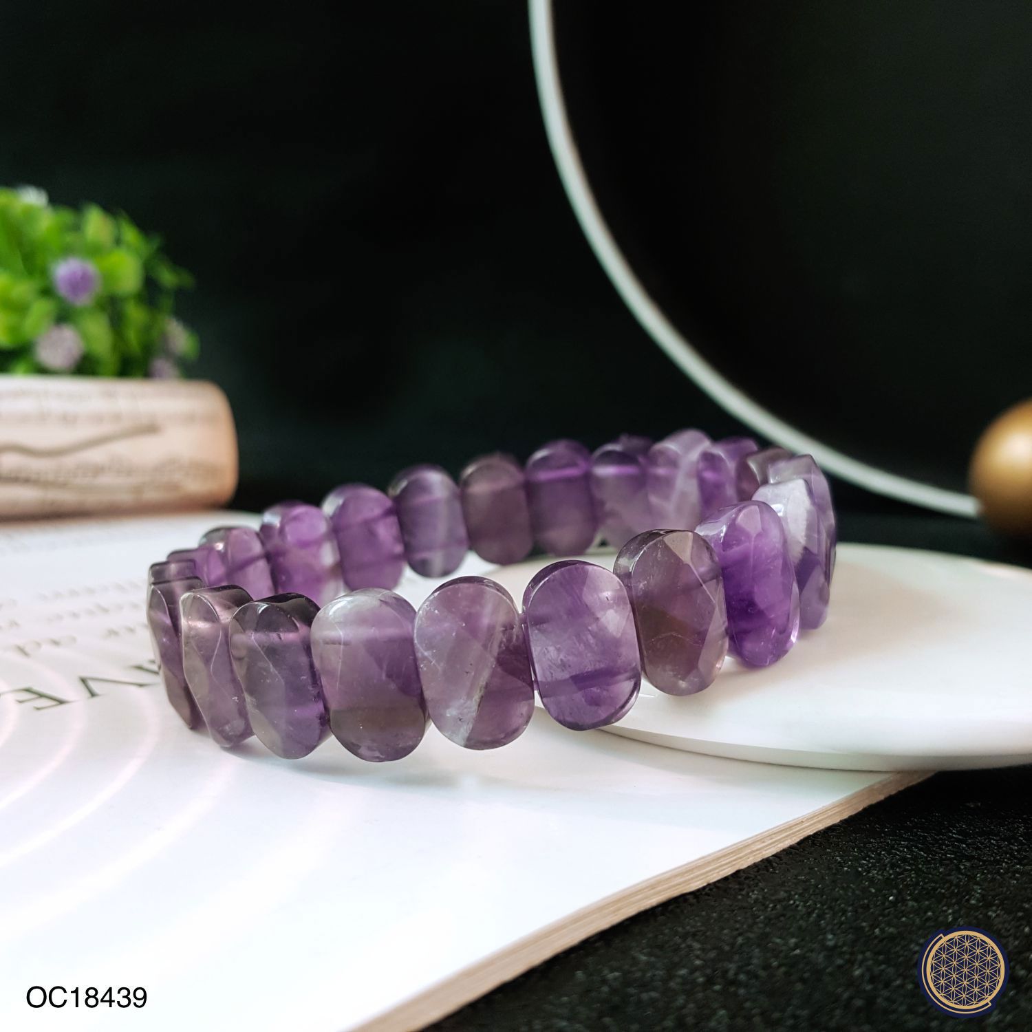 9mm x 14mm 紫水晶米形角度手排