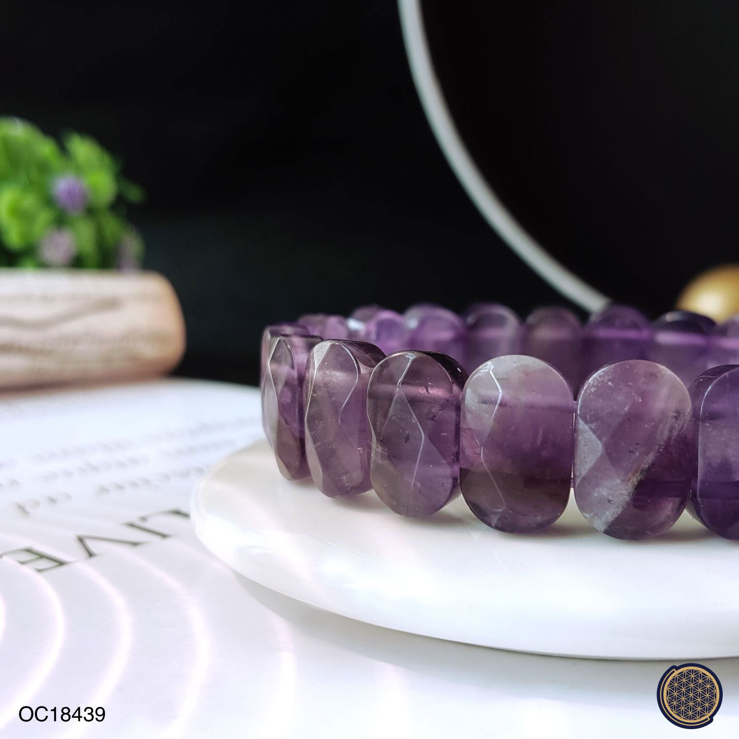 9mm x 14mm 紫水晶米形角度手排