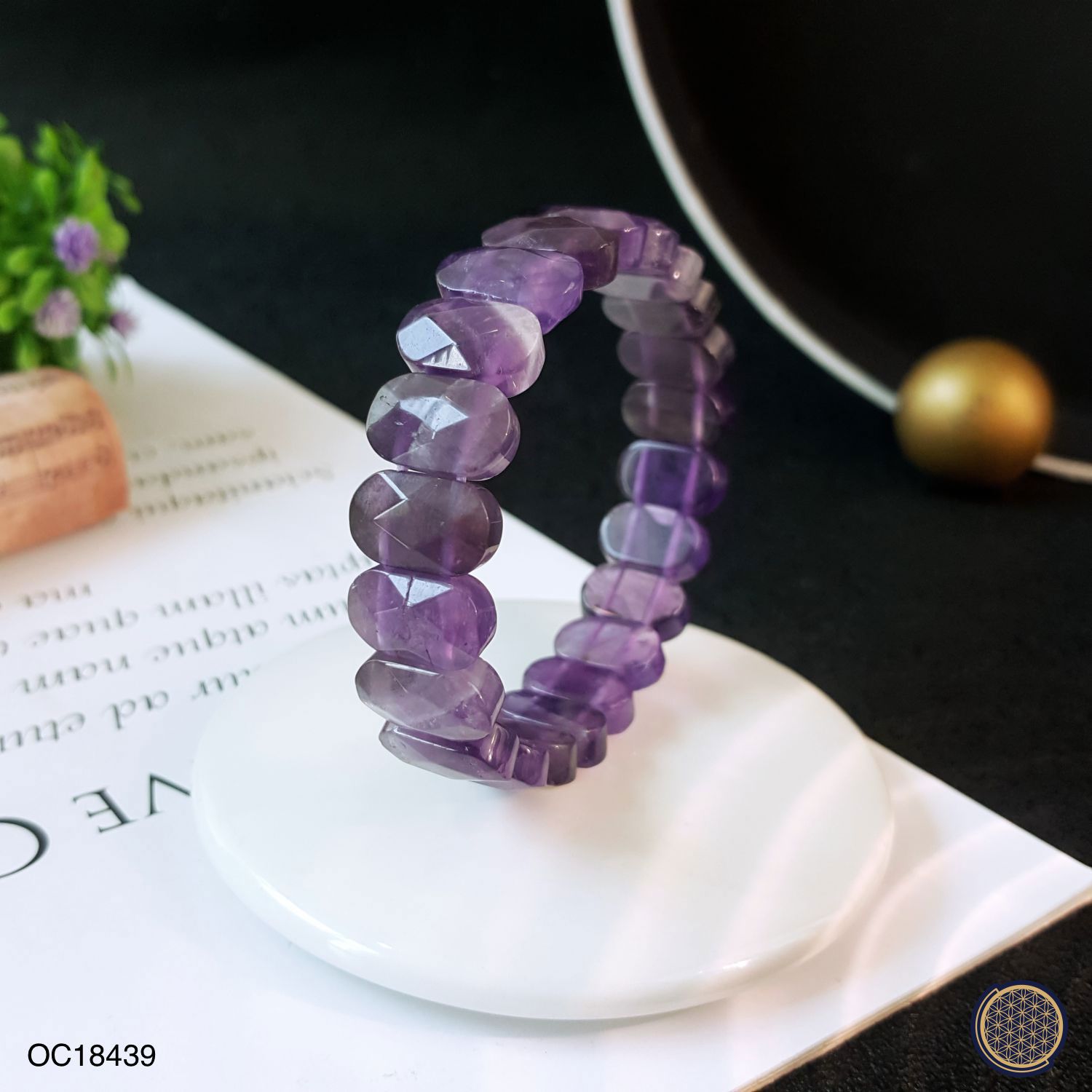 9mm x 14mm 紫水晶米形角度手排