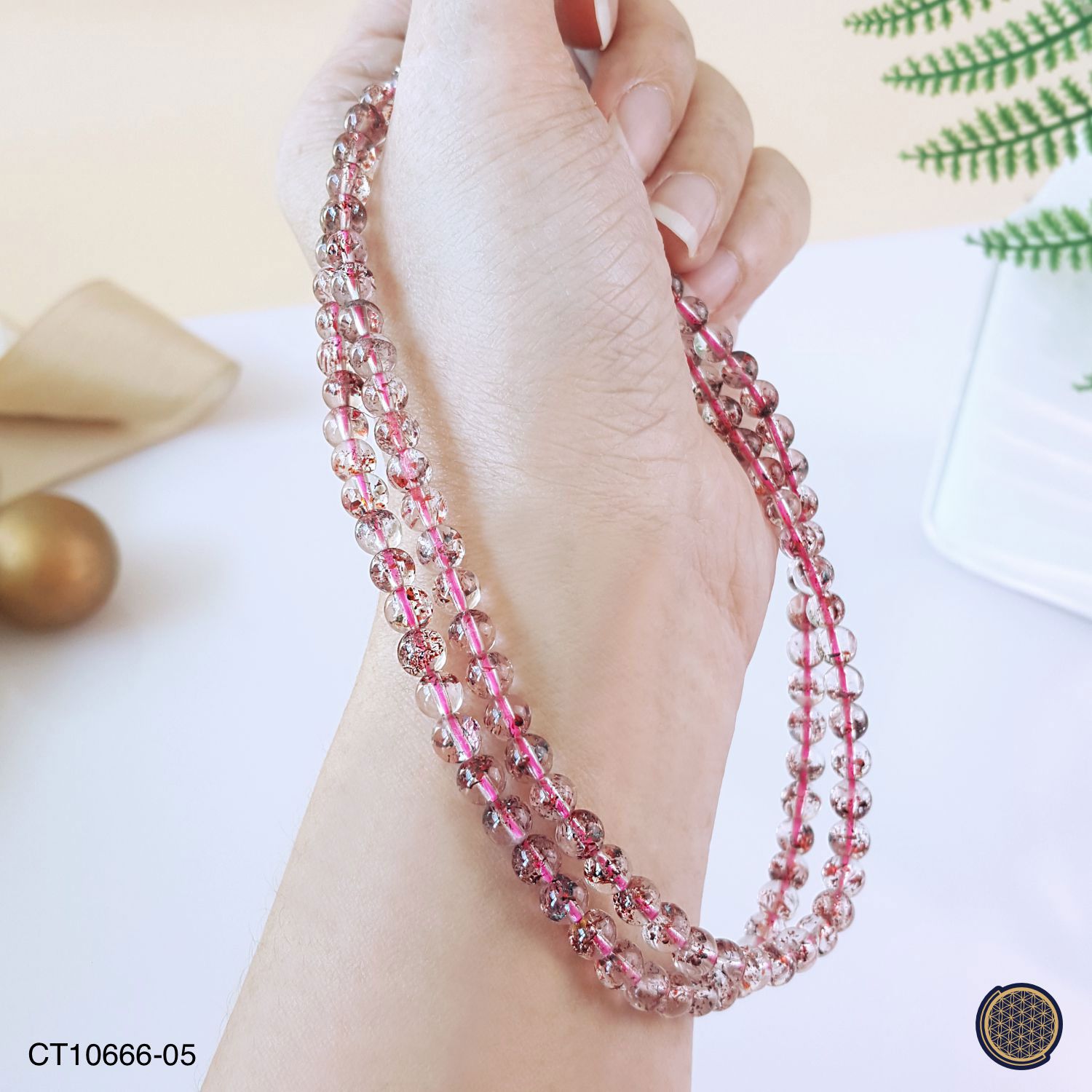 5mm 顶级透体金草莓超七手串