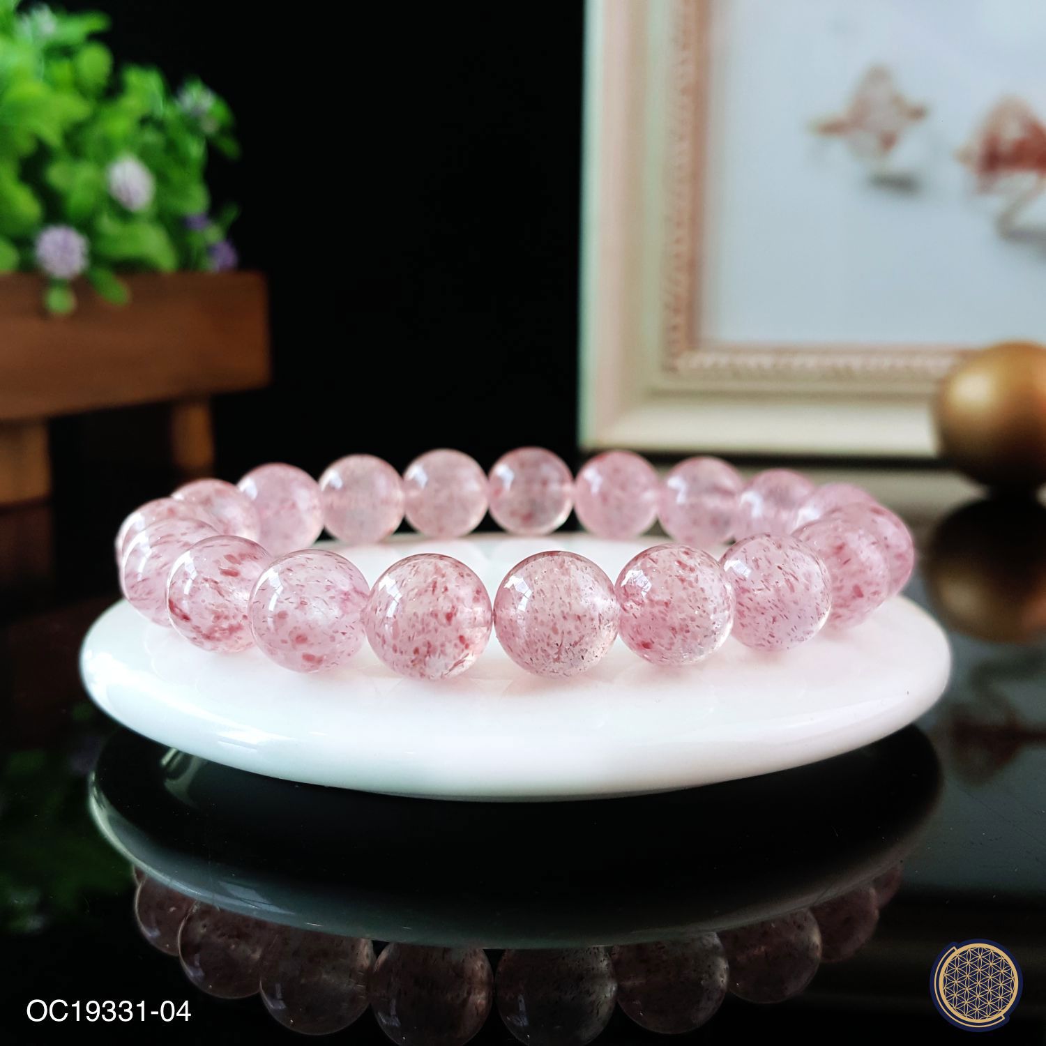 10-10.5mm 白水体草莓石手链