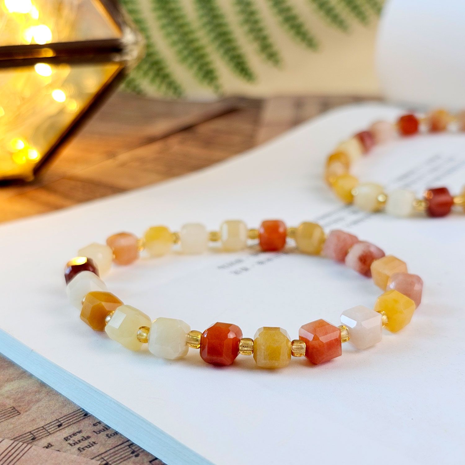 6mm 金丝玉方糖手链