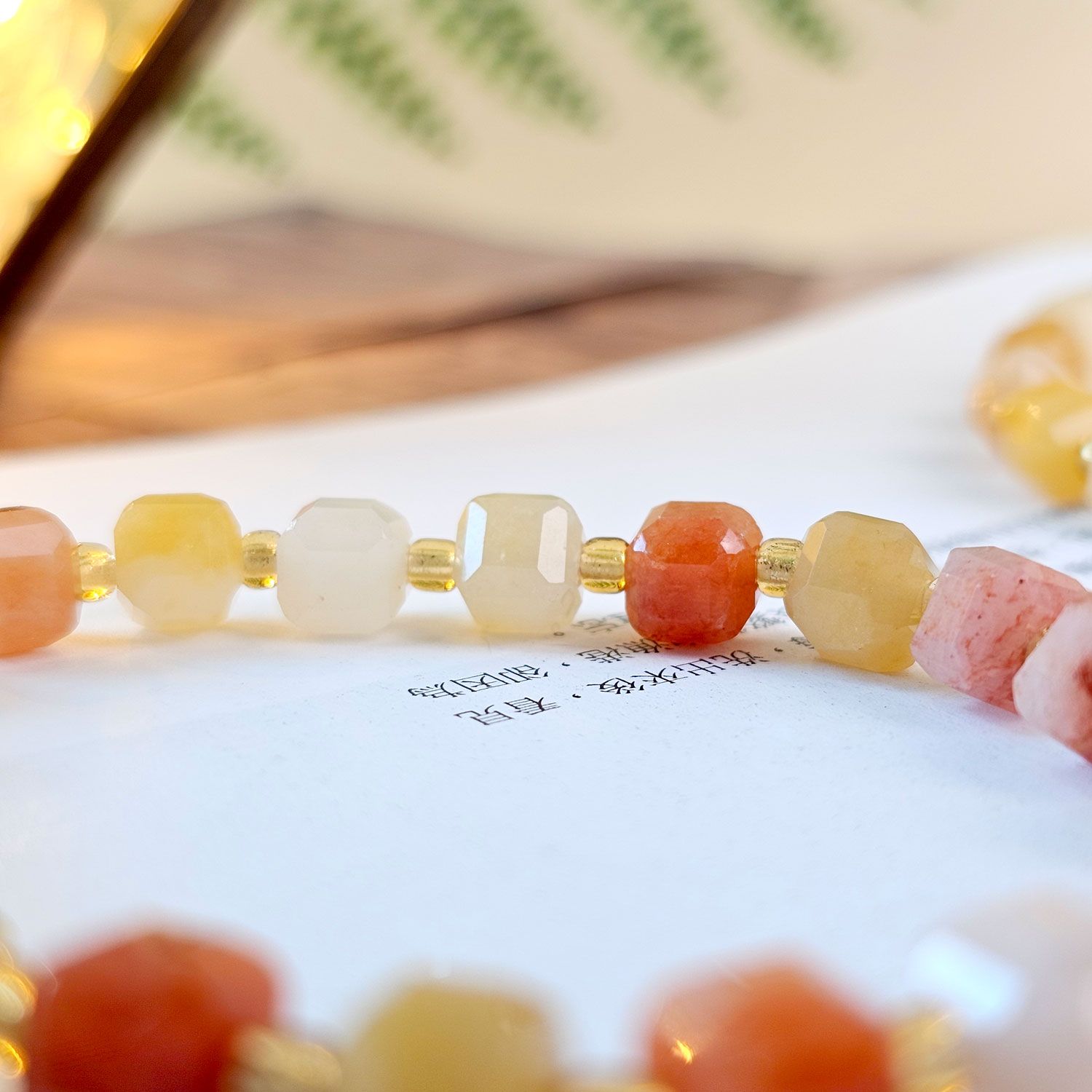 6mm 金丝玉方糖手链