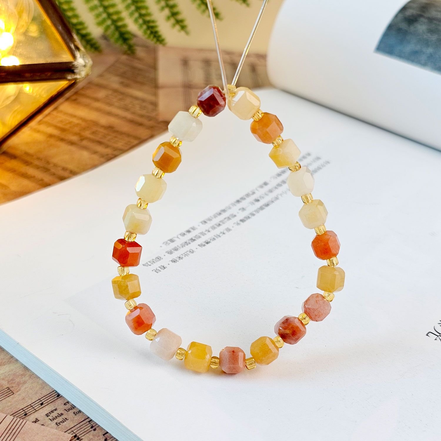 6mm 金丝玉方糖手链